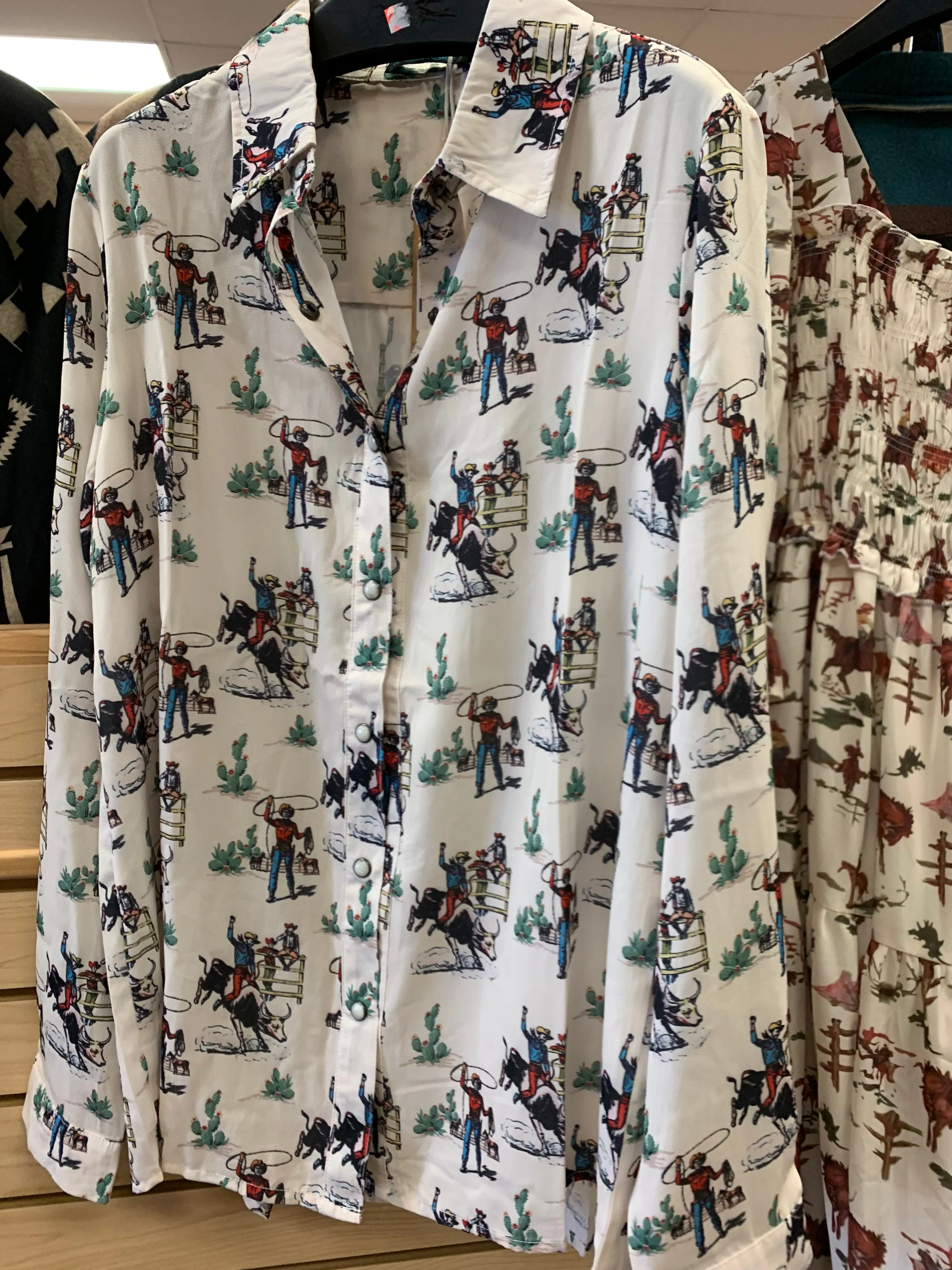 Long Sleeve Rodeo Cream Pearl Snap Shirt