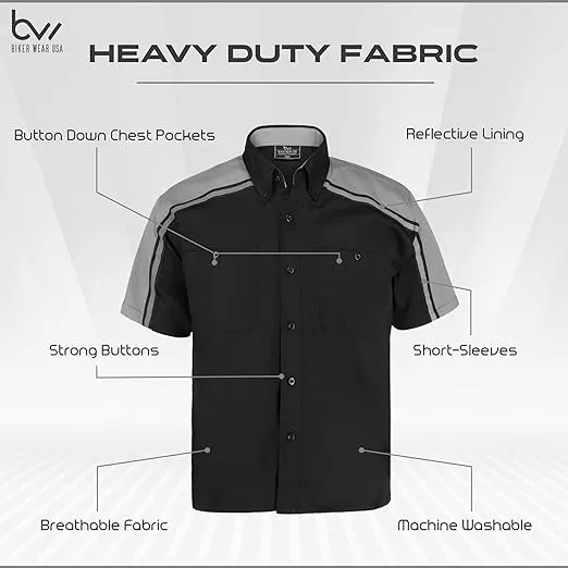 Mechanic Work Shirts Black/Grey WSM-BKGY