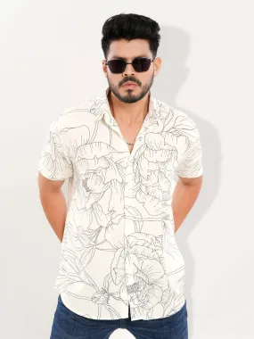 Men's Casual Half Sleeve Printed in Floral Shirt Shirt