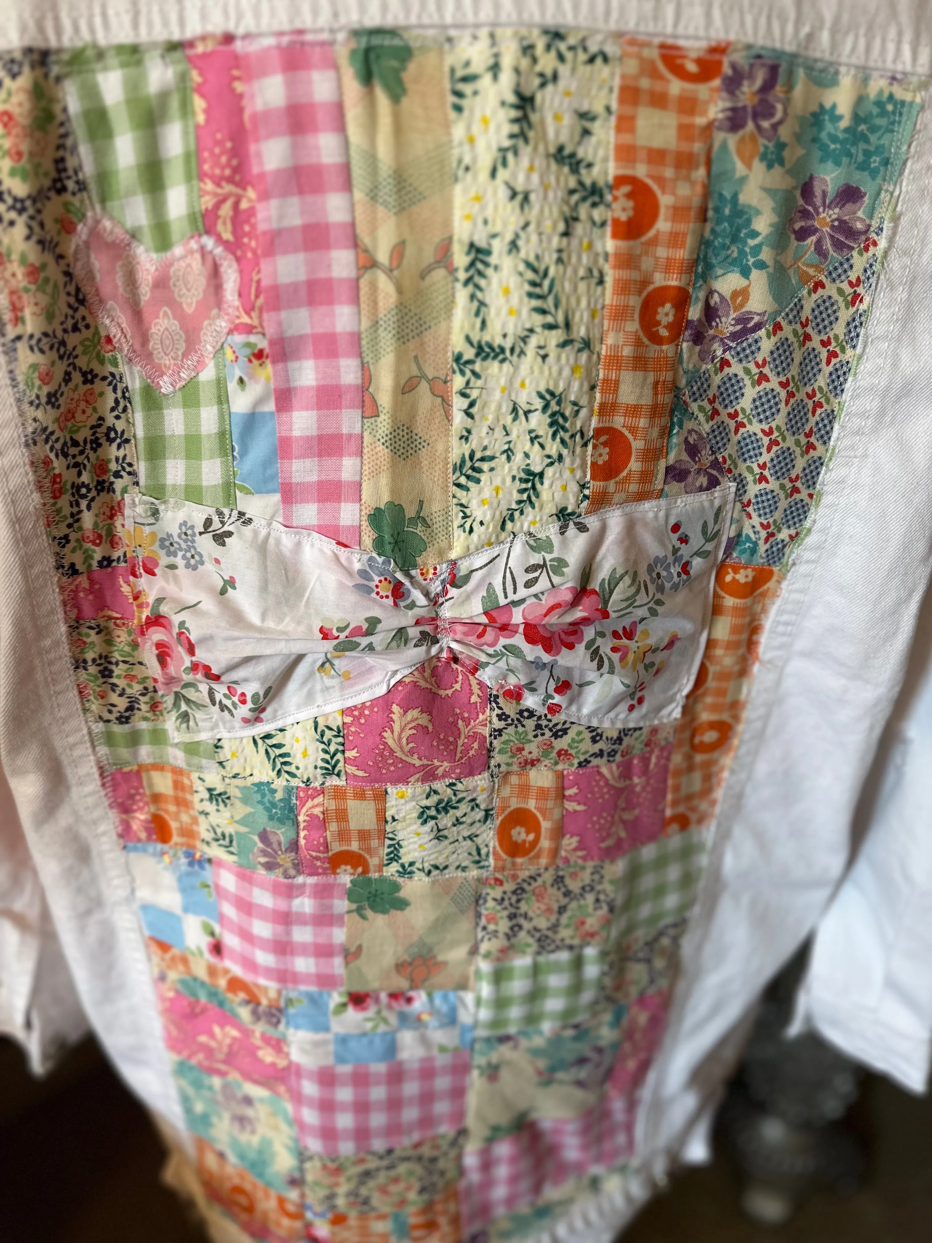 Patchwork White Quilted Jacket