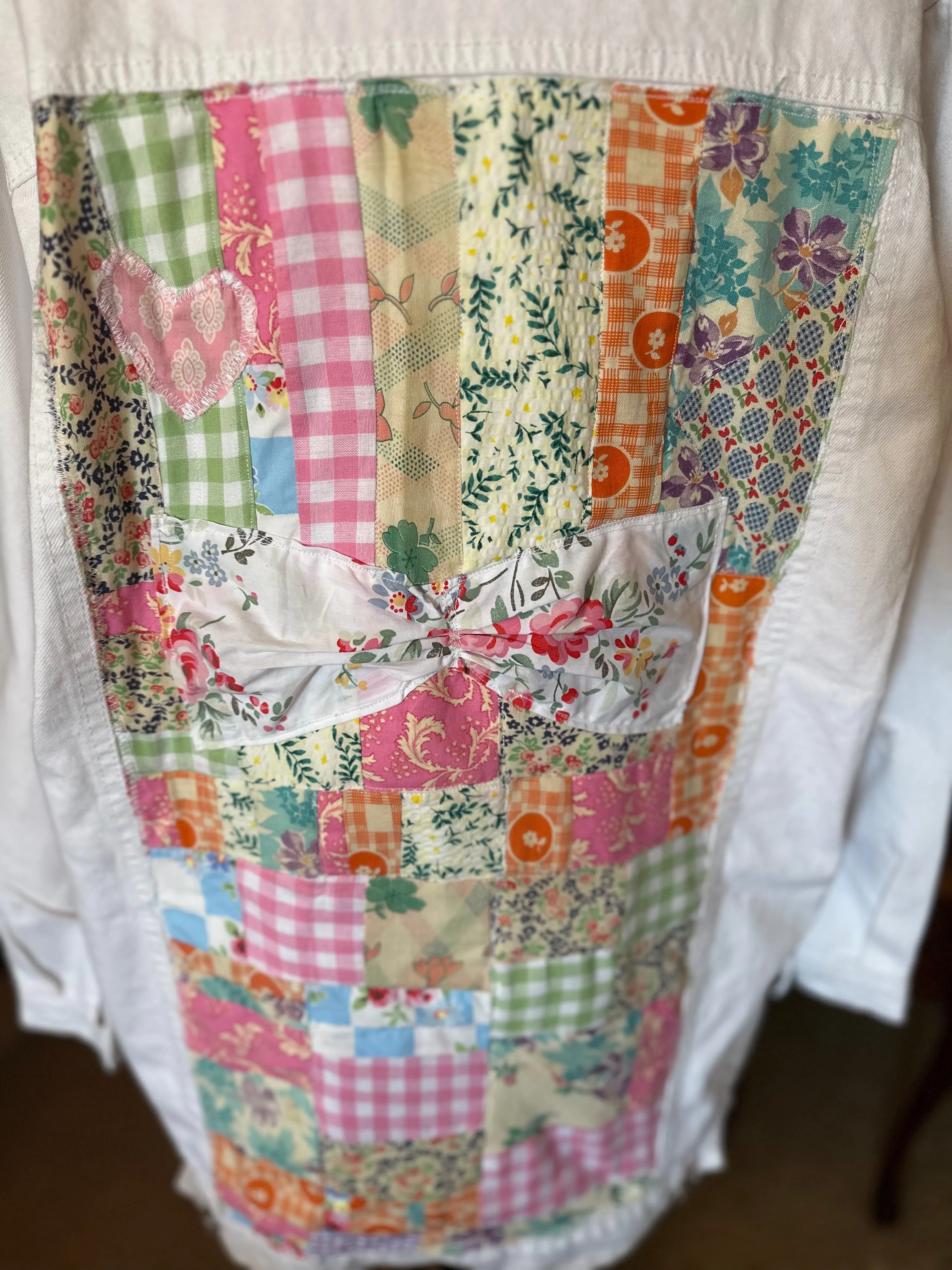 Patchwork White Quilted Jacket
