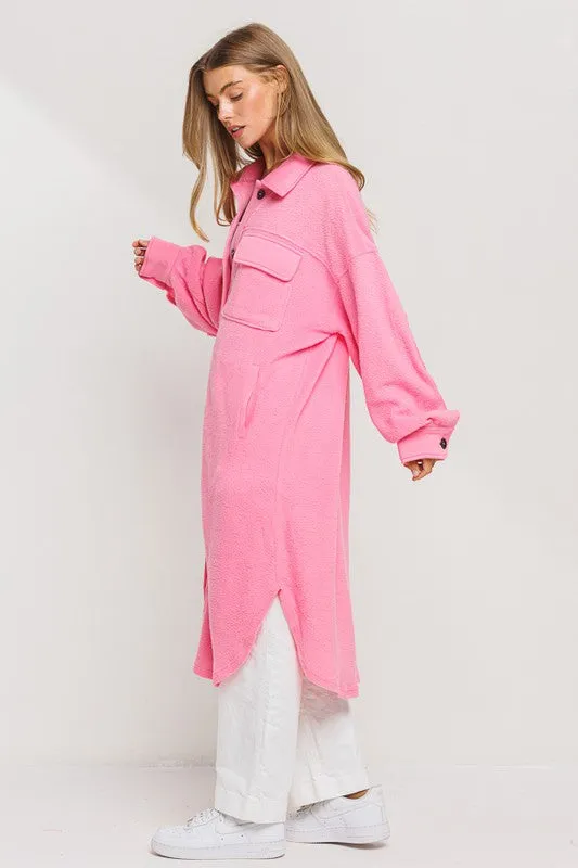 Pink Longline Shacket