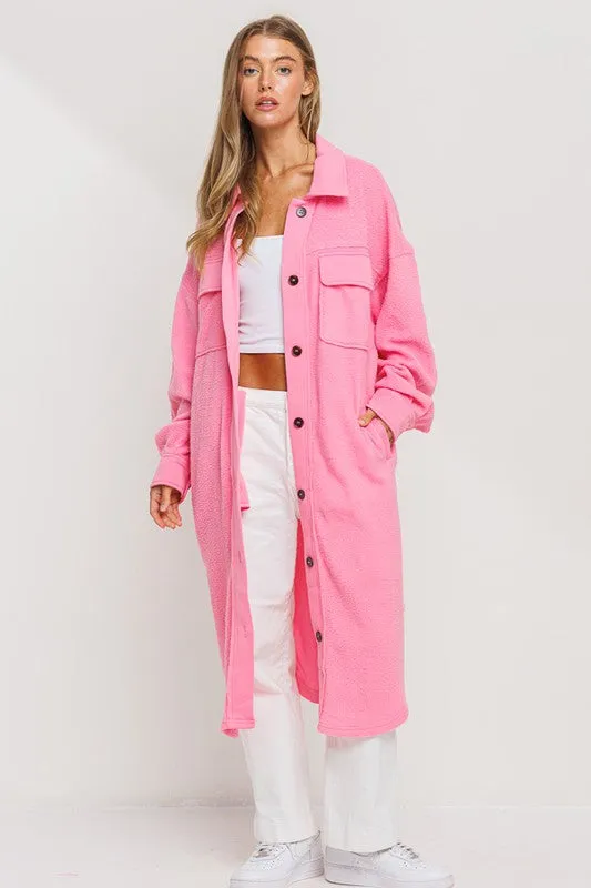 Pink Longline Shacket