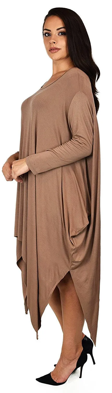 Plus Size Tunic Dress, Asymmetrical Tunic Dress, Comfortable Long Tunic Dress