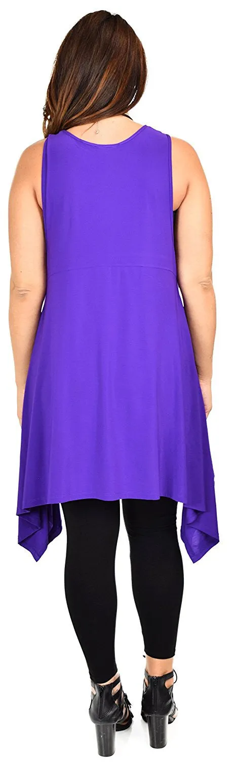 Plus Size Tunic, Swing Long Tank Tall Top | Sleeveless Summer Tunic , Full figured Tunic,