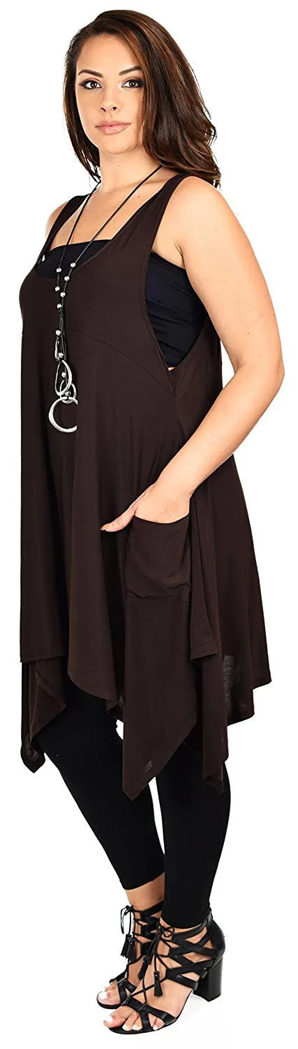 Plus Size Tunic, Swing Long Tank Tall Top | Sleeveless Summer Tunic , Full figured Tunic,