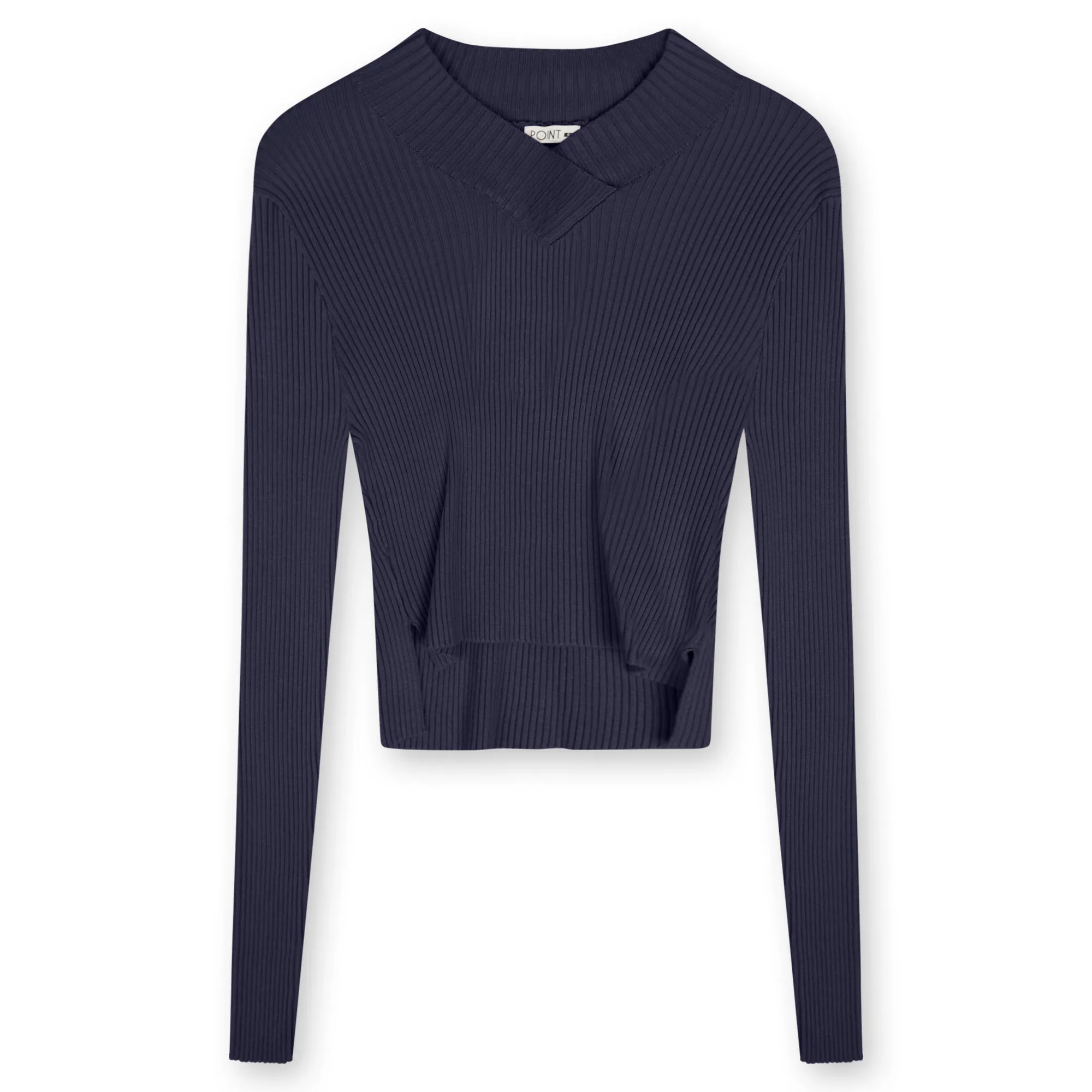 Point V-Neck Cropped Sweater