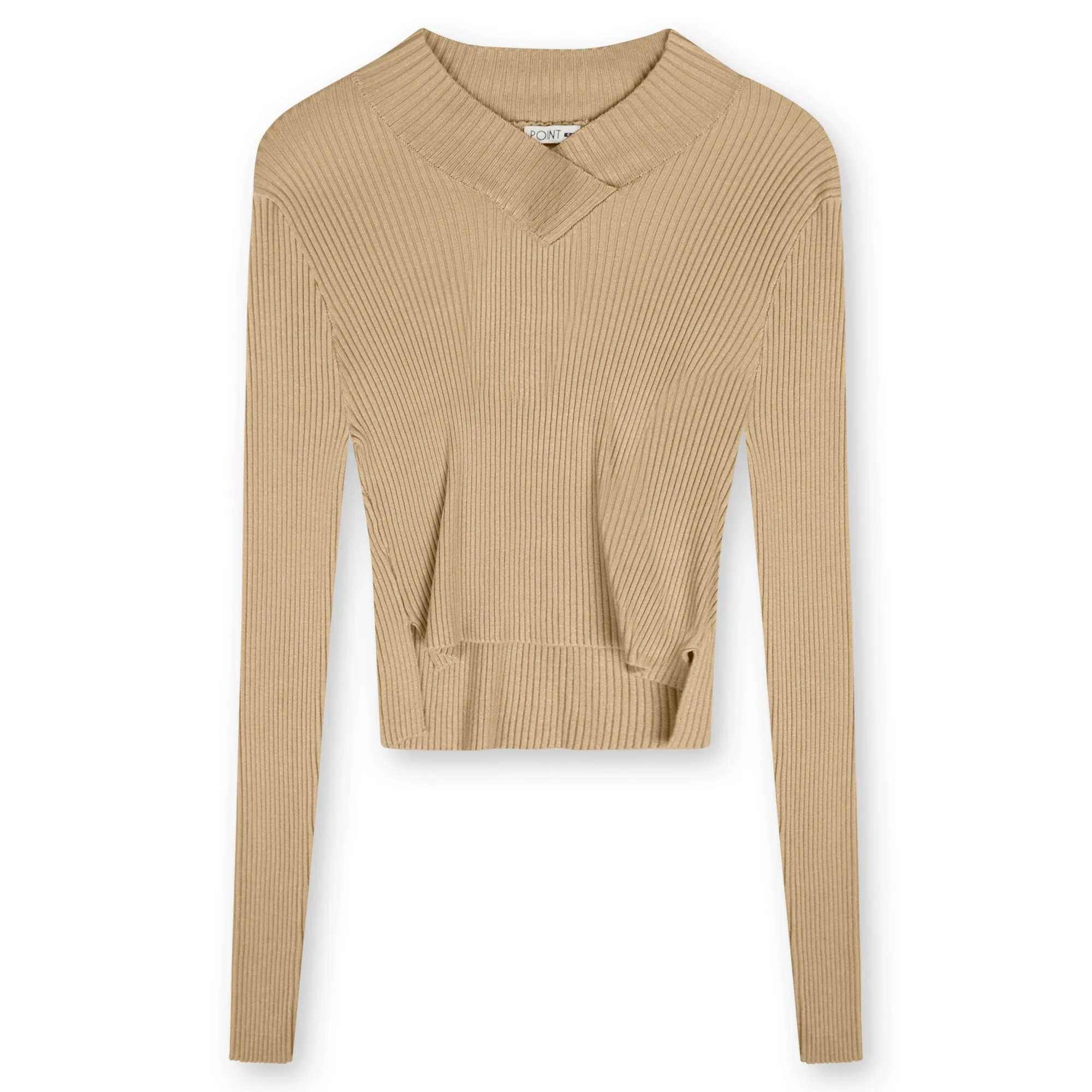Point V-Neck Cropped Sweater