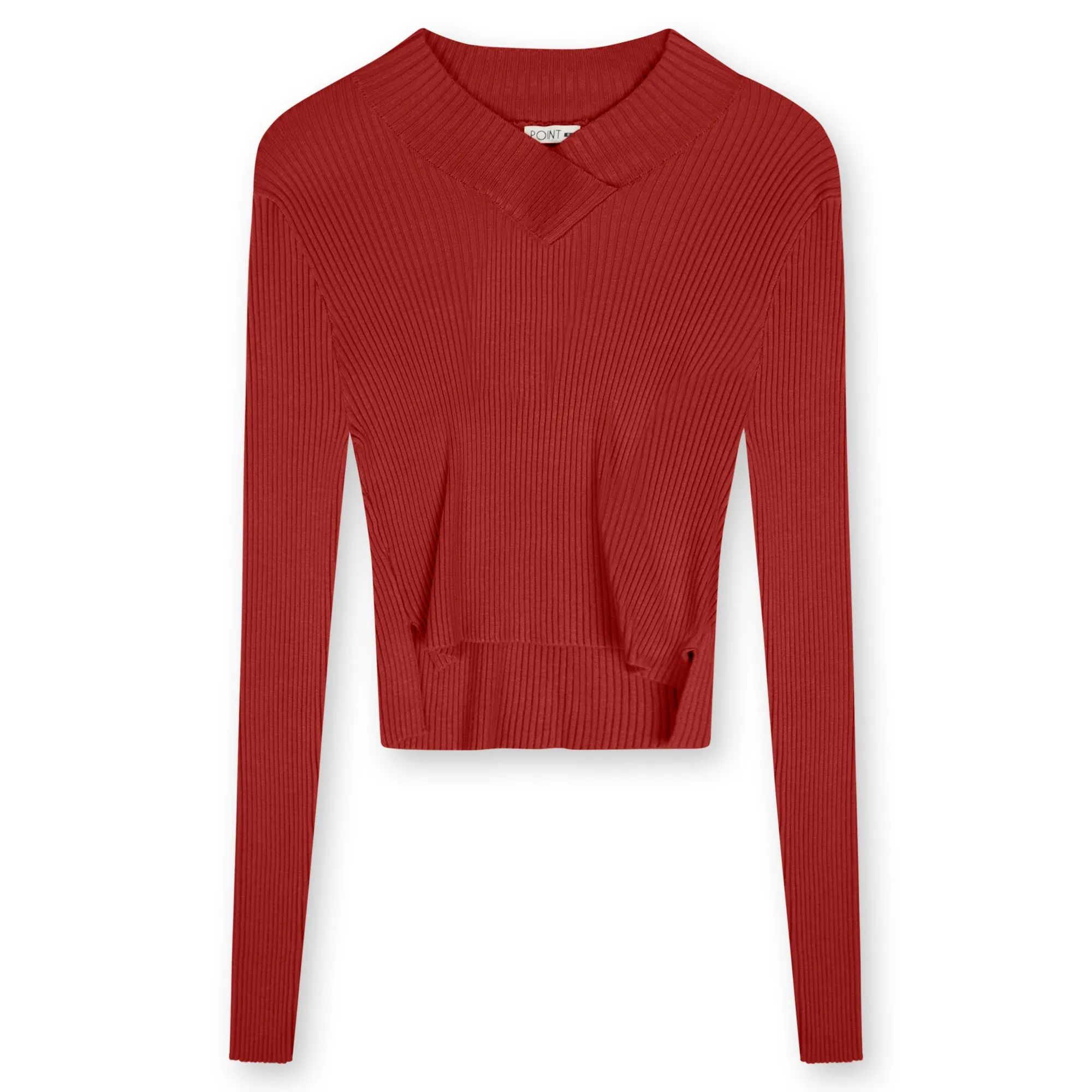 Point V-Neck Cropped Sweater