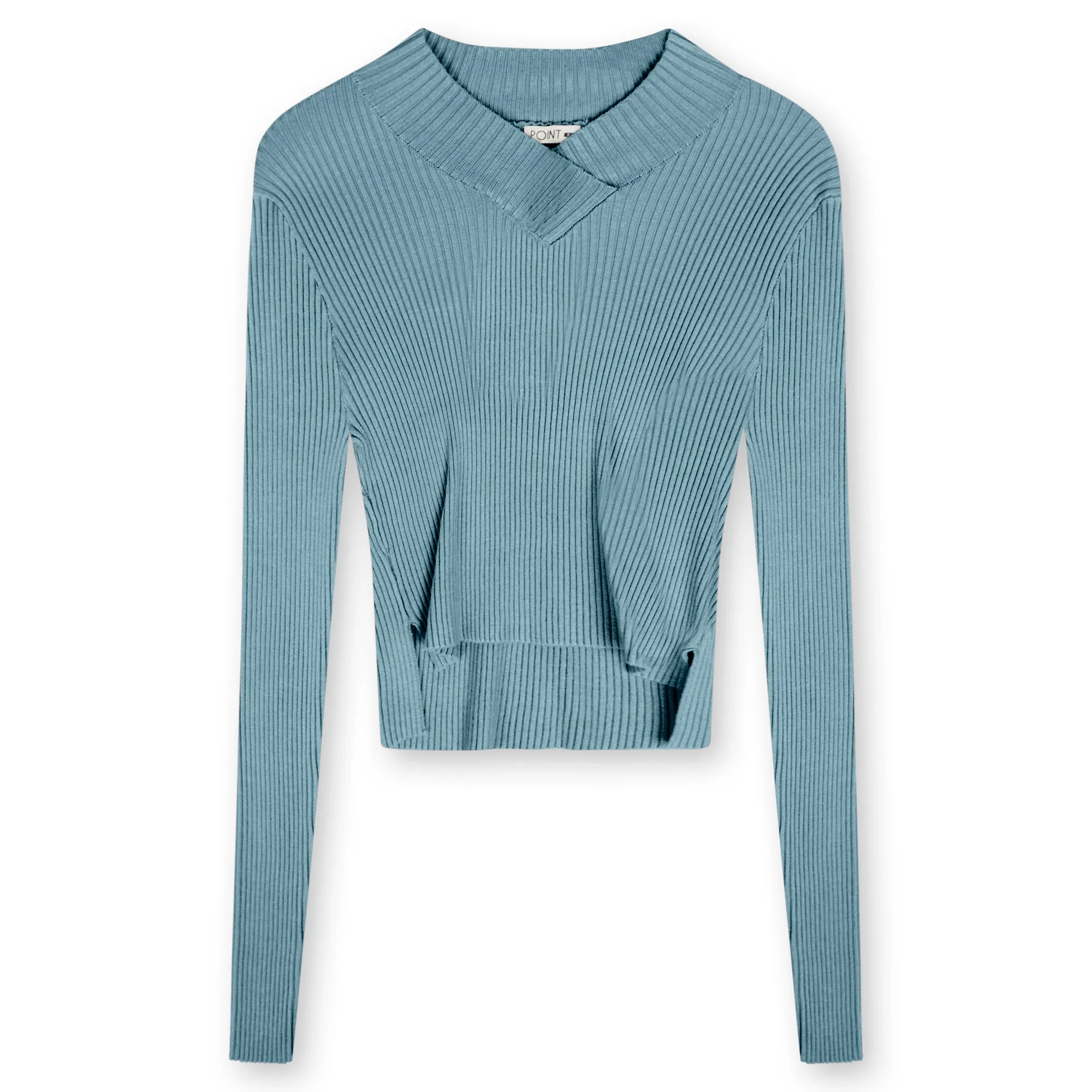 Point V-Neck Cropped Sweater