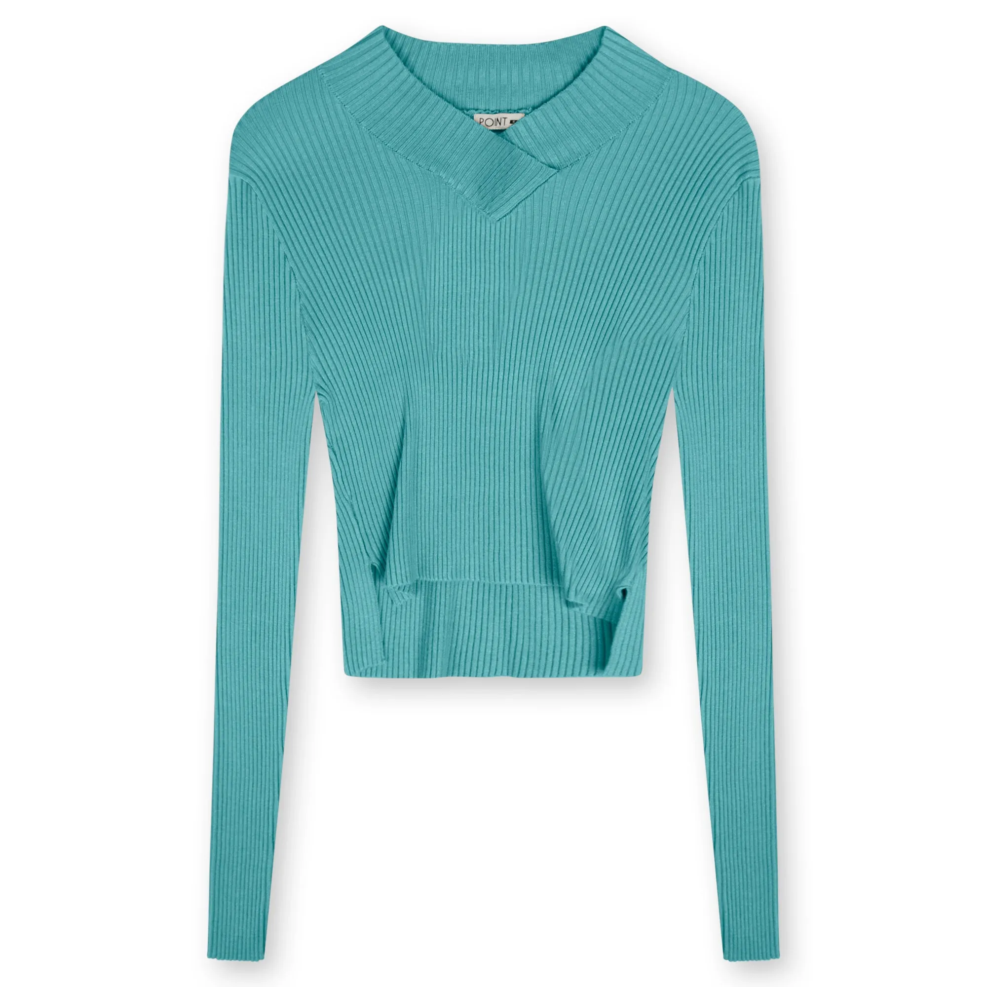 Point V-Neck Cropped Sweater