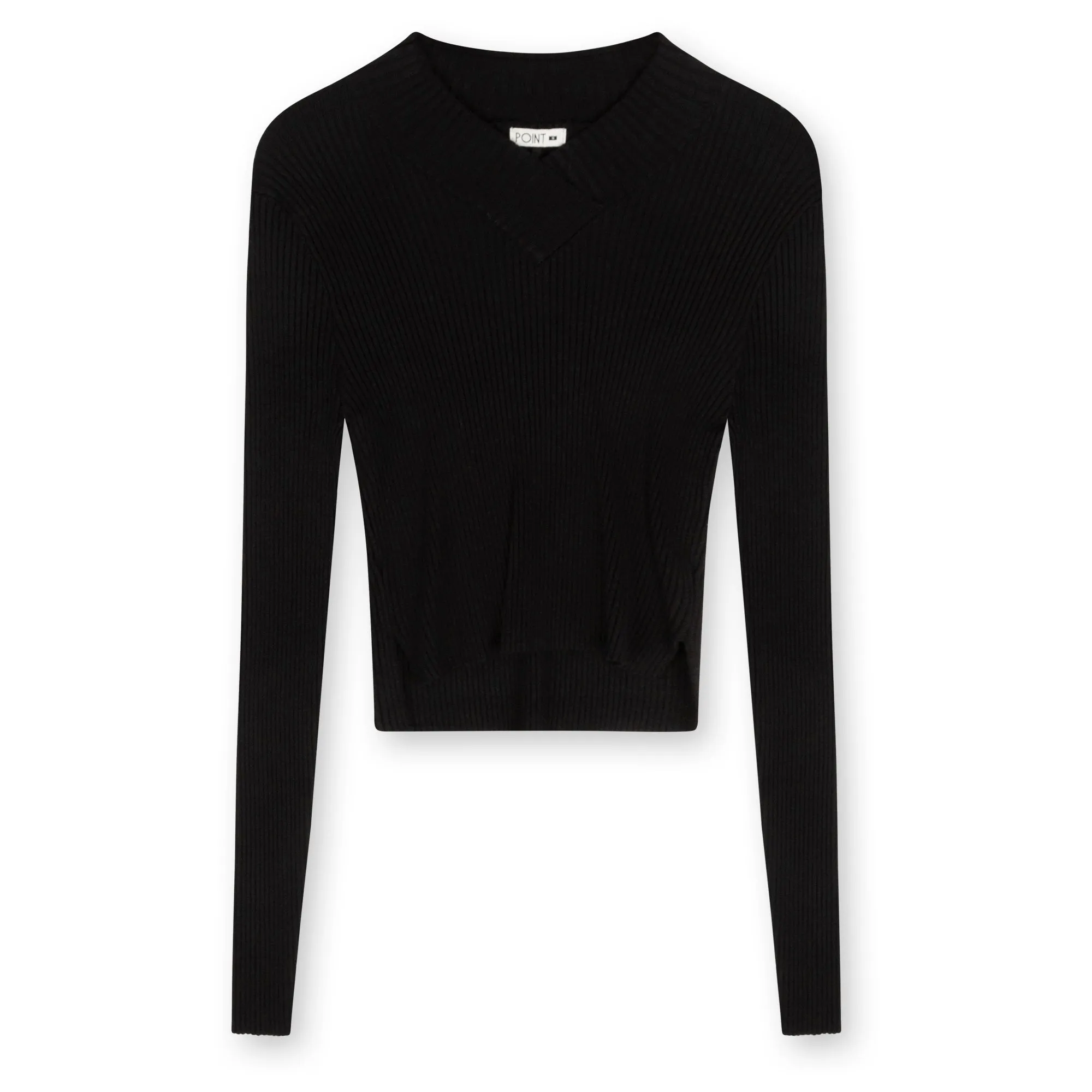 Point V-Neck Cropped Sweater