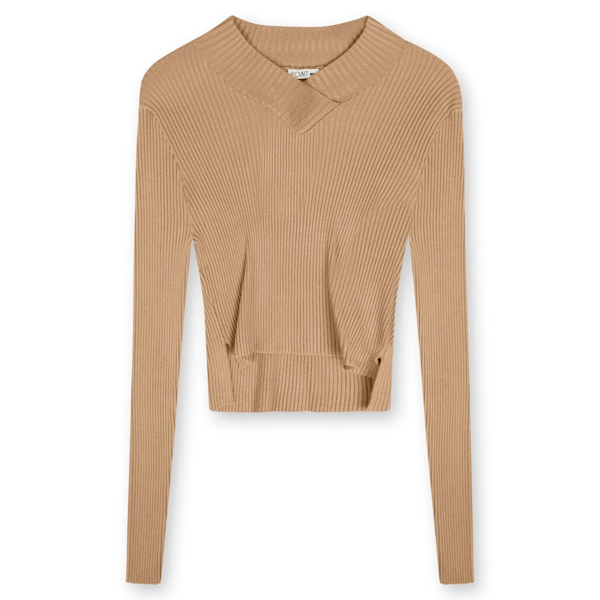 Point V-Neck Cropped Sweater