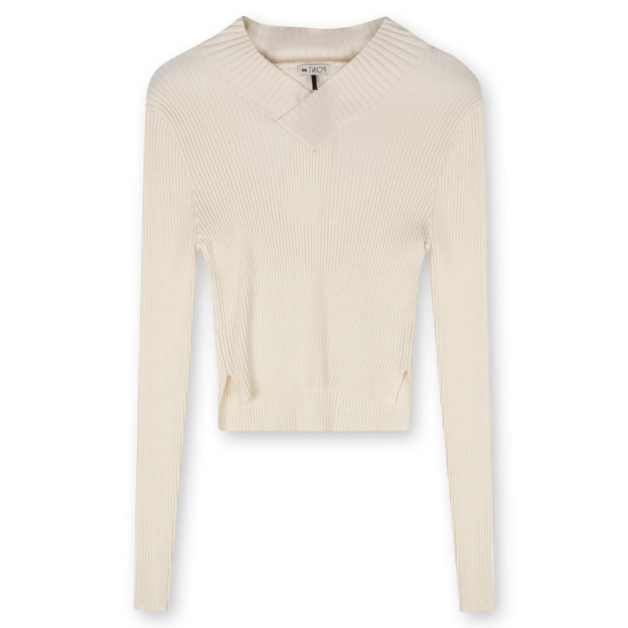 Point V-Neck Cropped Sweater