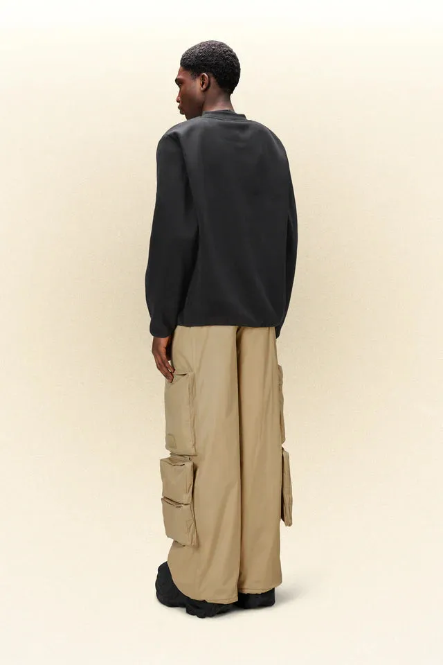 RAINS FLEECE CREW NECK - BLACK