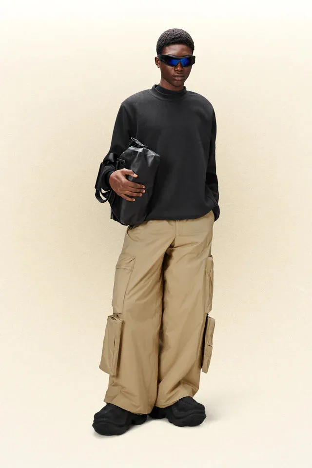 RAINS FLEECE CREW NECK - BLACK