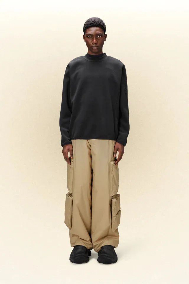 RAINS FLEECE CREW NECK - BLACK