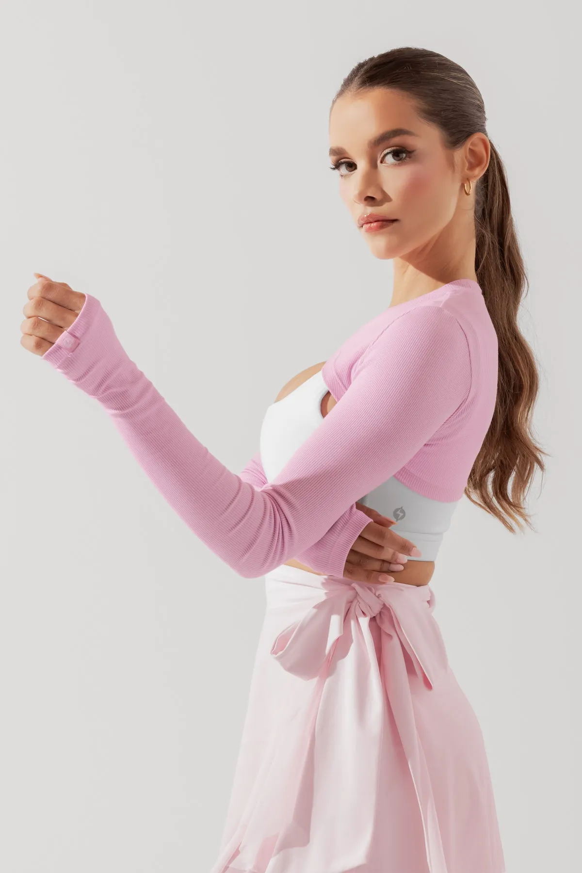 Relevé Ribbed Shrug - Bubblegum