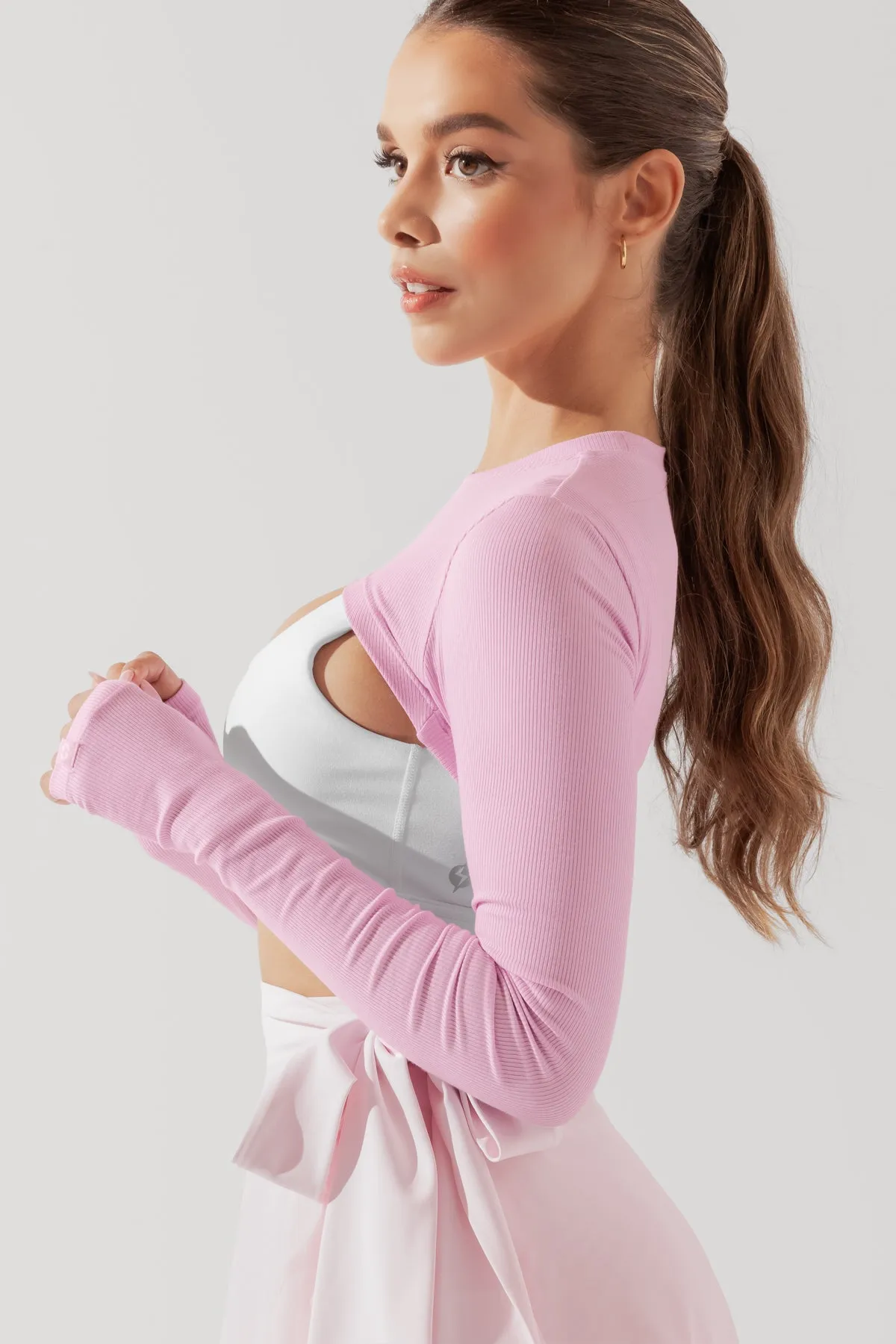Relevé Ribbed Shrug - Bubblegum