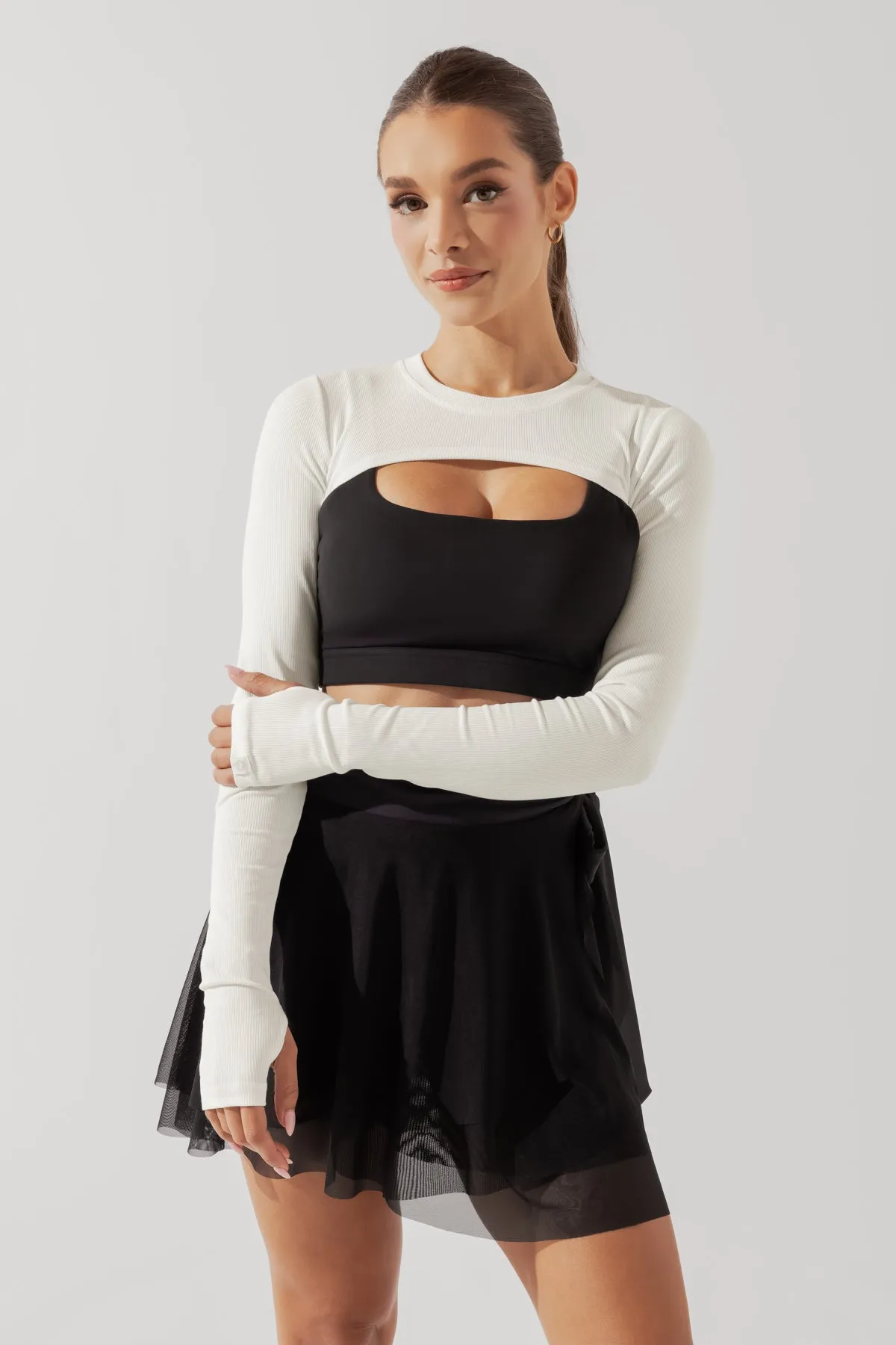 Relevé Ribbed Shrug - Cream
