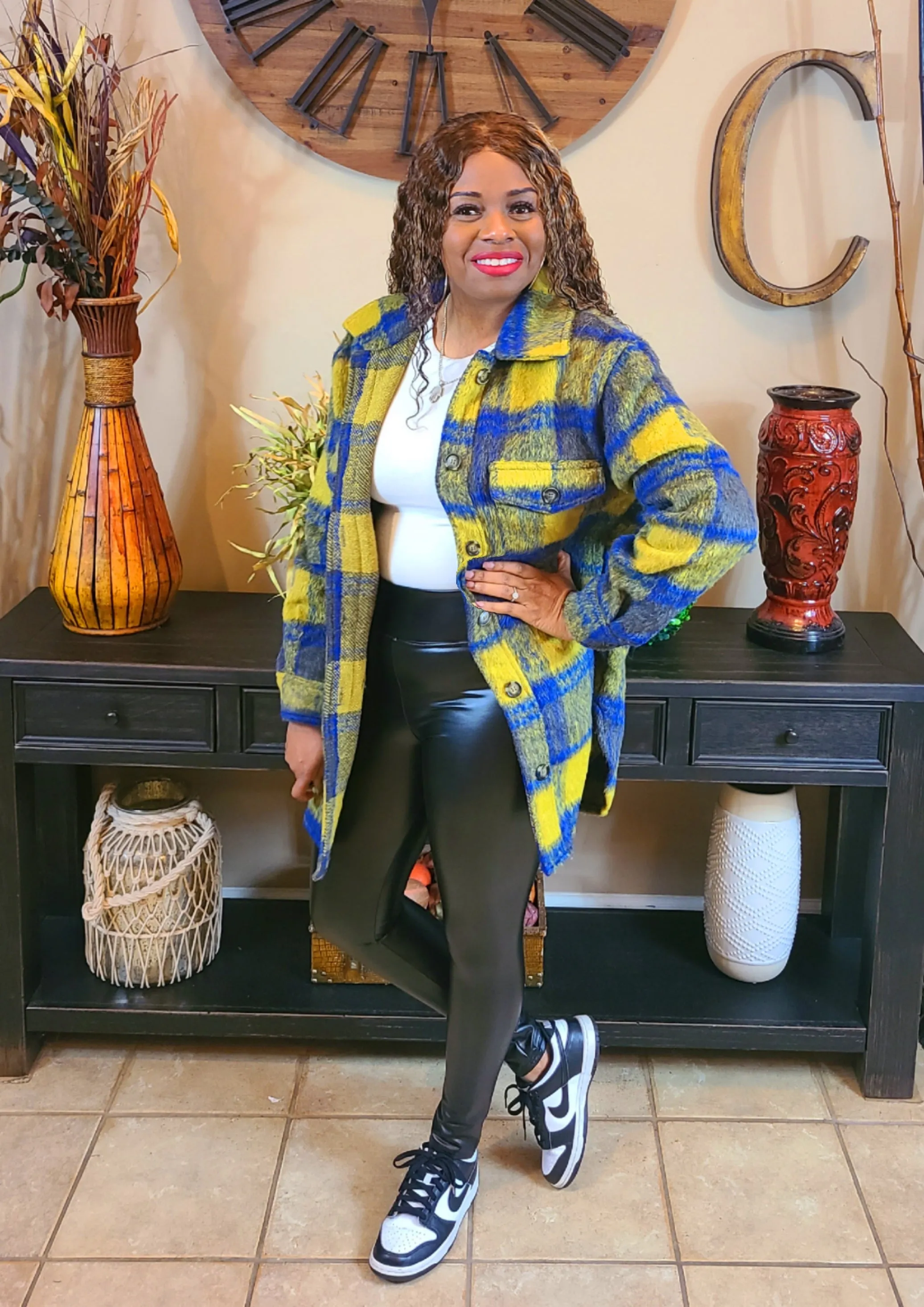 Rustic Fur Plaid Shacket