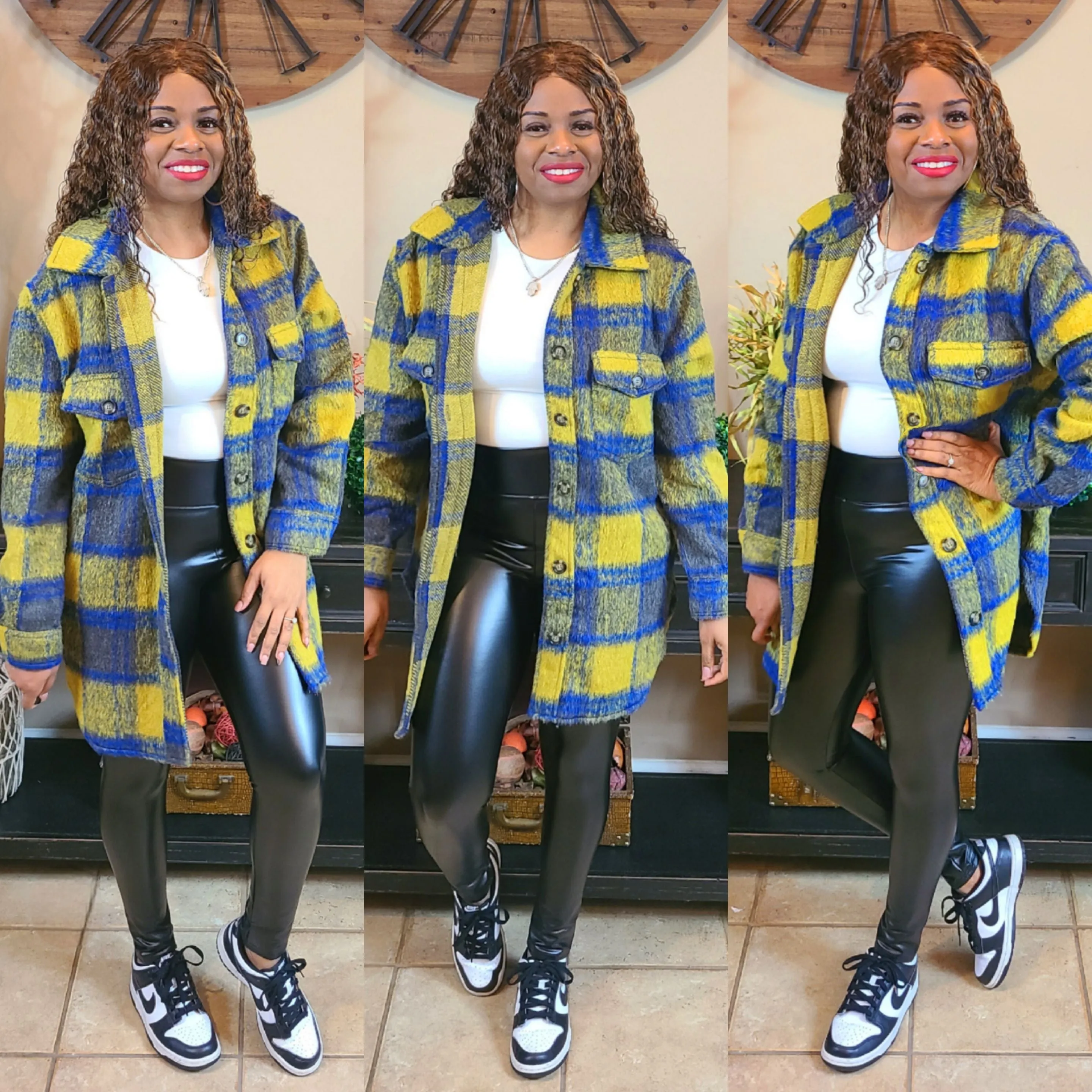 Rustic Fur Plaid Shacket