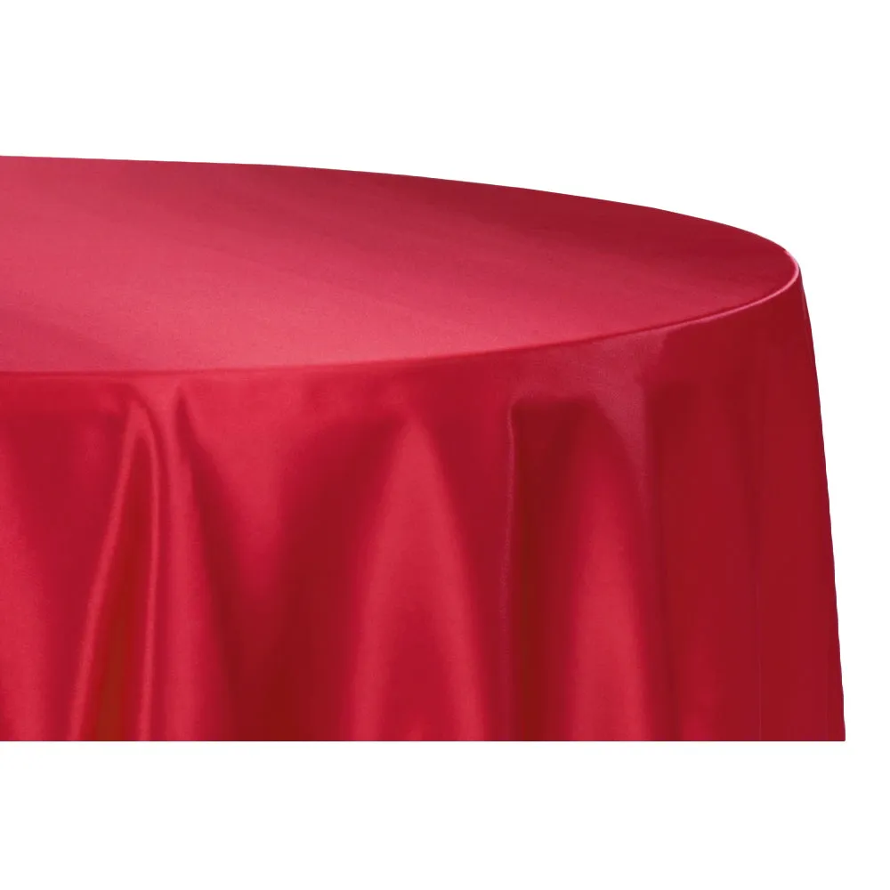 Satin 120" Round Tablecloth - Apple Red