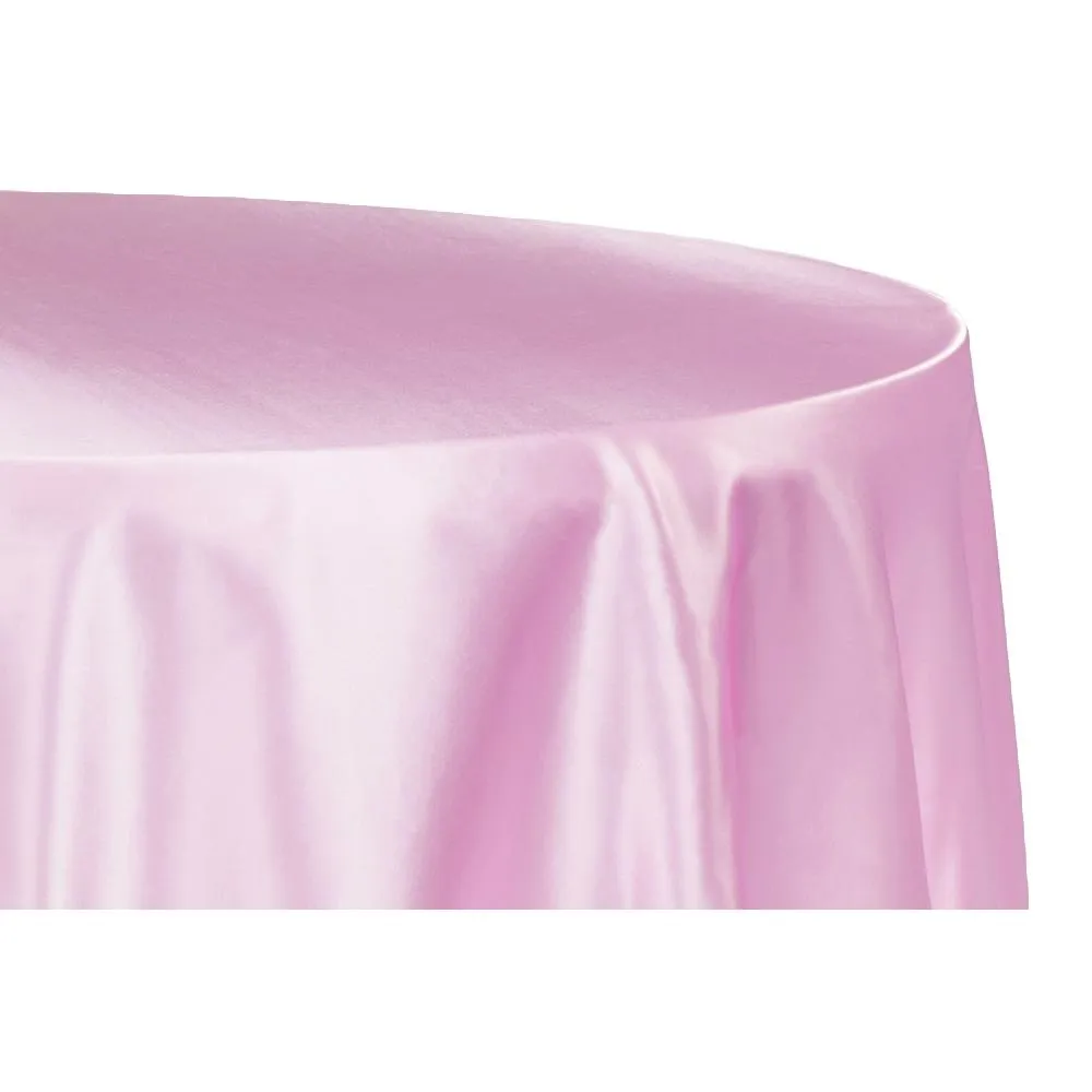 Satin 120" Round Tablecloth - Medium Pink