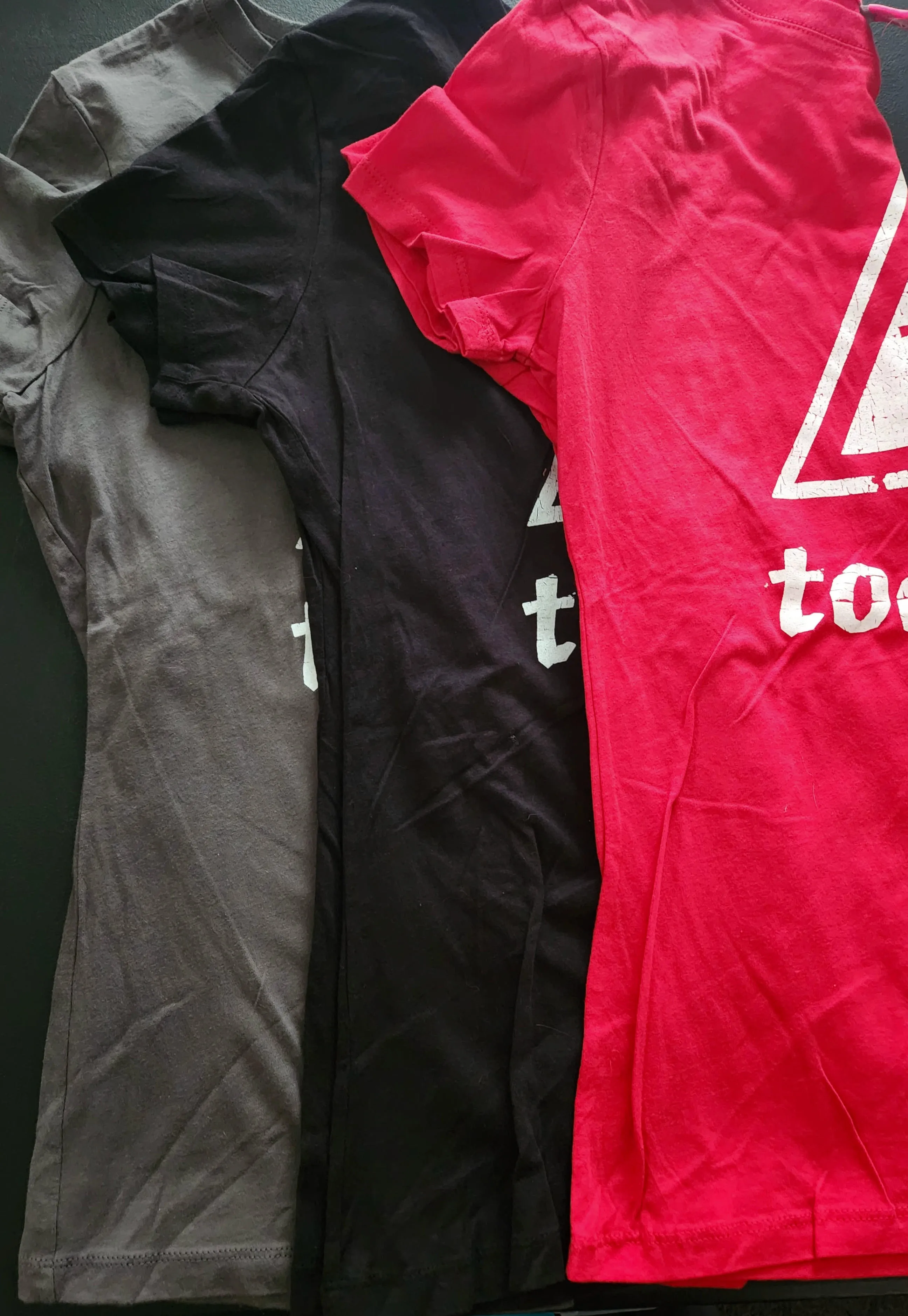 Shirt - Triangle T mens and womens on colored shirts