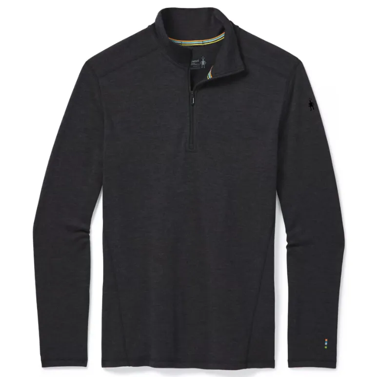 Smartwool Men's Classic Thermal Merino 250 Quarter Zip Long Sleeve Base Layer Top (Charcoal Heather)