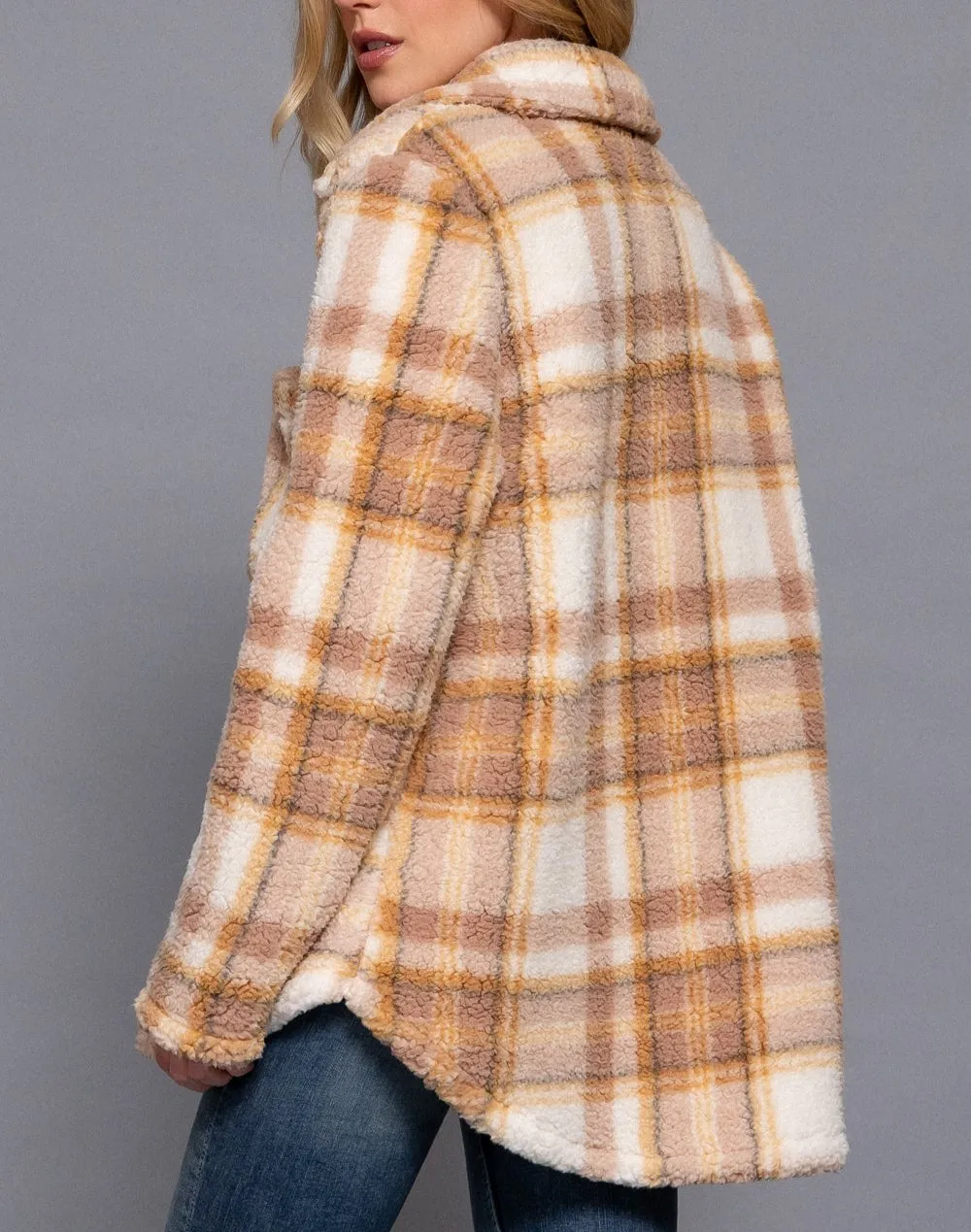 Staying Warm Sherpa Shacket (Pink) - SALE