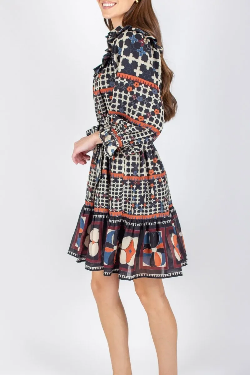 STEPH DRESS (BLACK PATTERN)