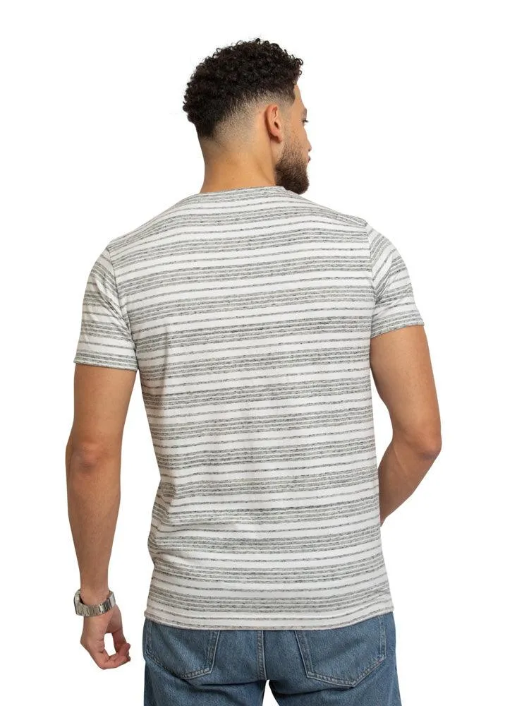 Stria Grey Striped Round T-shirt