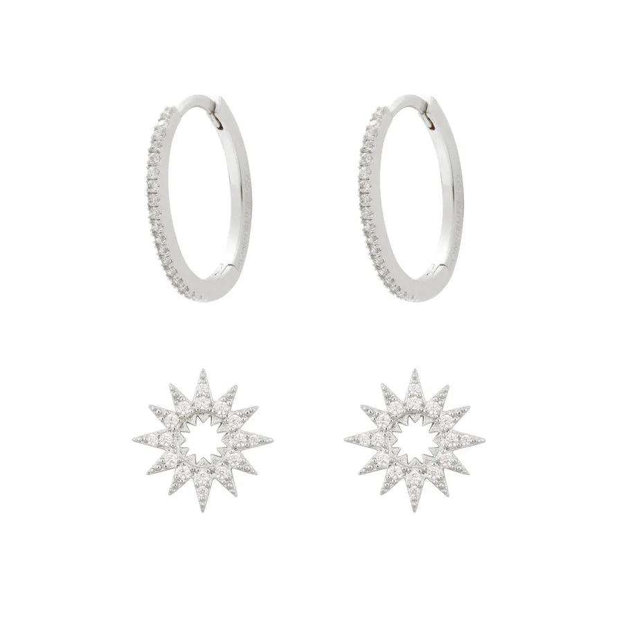 Sunlit Hoop Silver Earrings