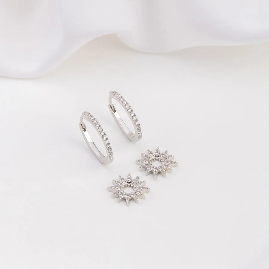 Sunlit Hoop Silver Earrings