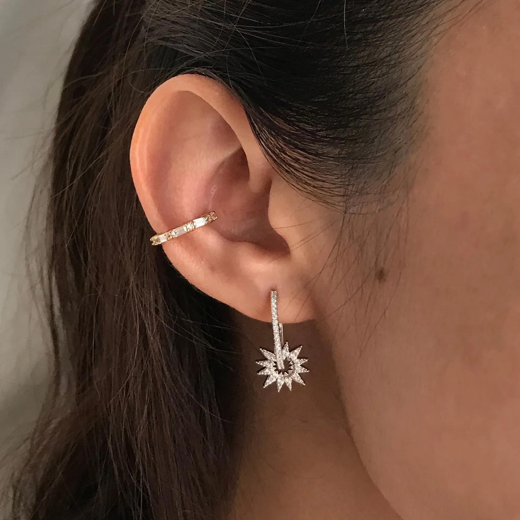 Sunlit Hoop Silver Earrings