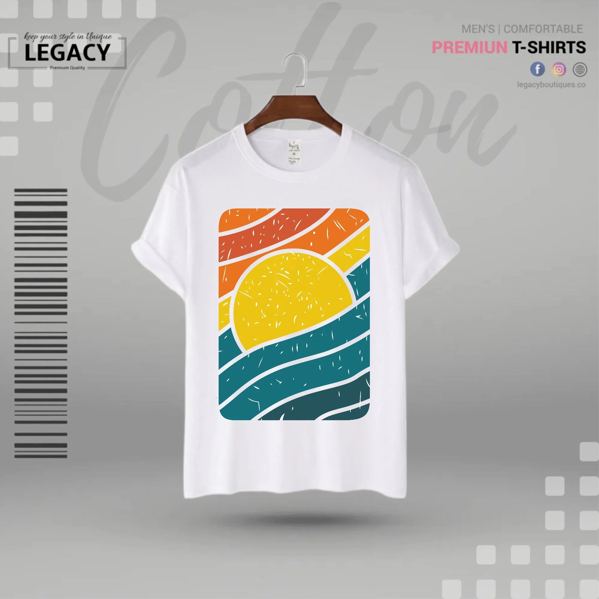 Sunset Mens Cotton T Shirt