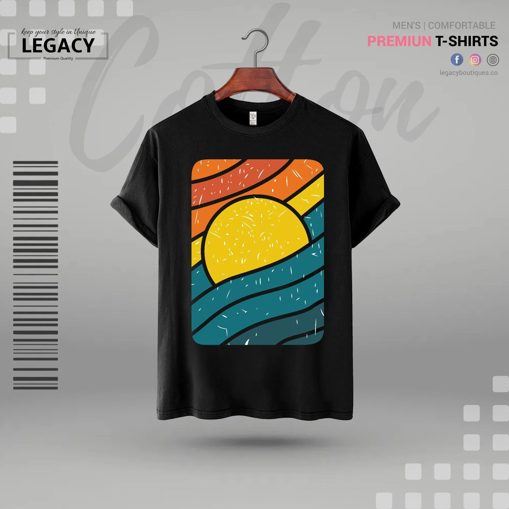 Sunset Mens Cotton T Shirt