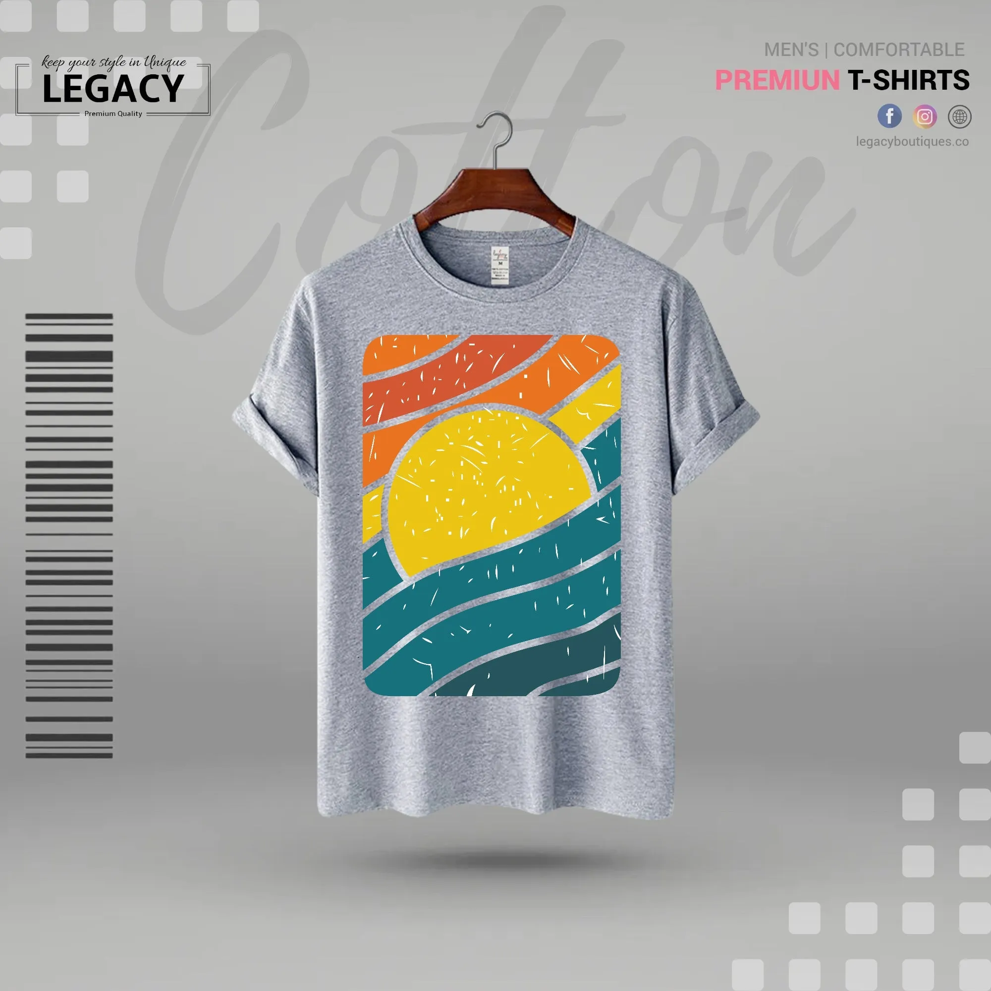 Sunset Mens Cotton T Shirt