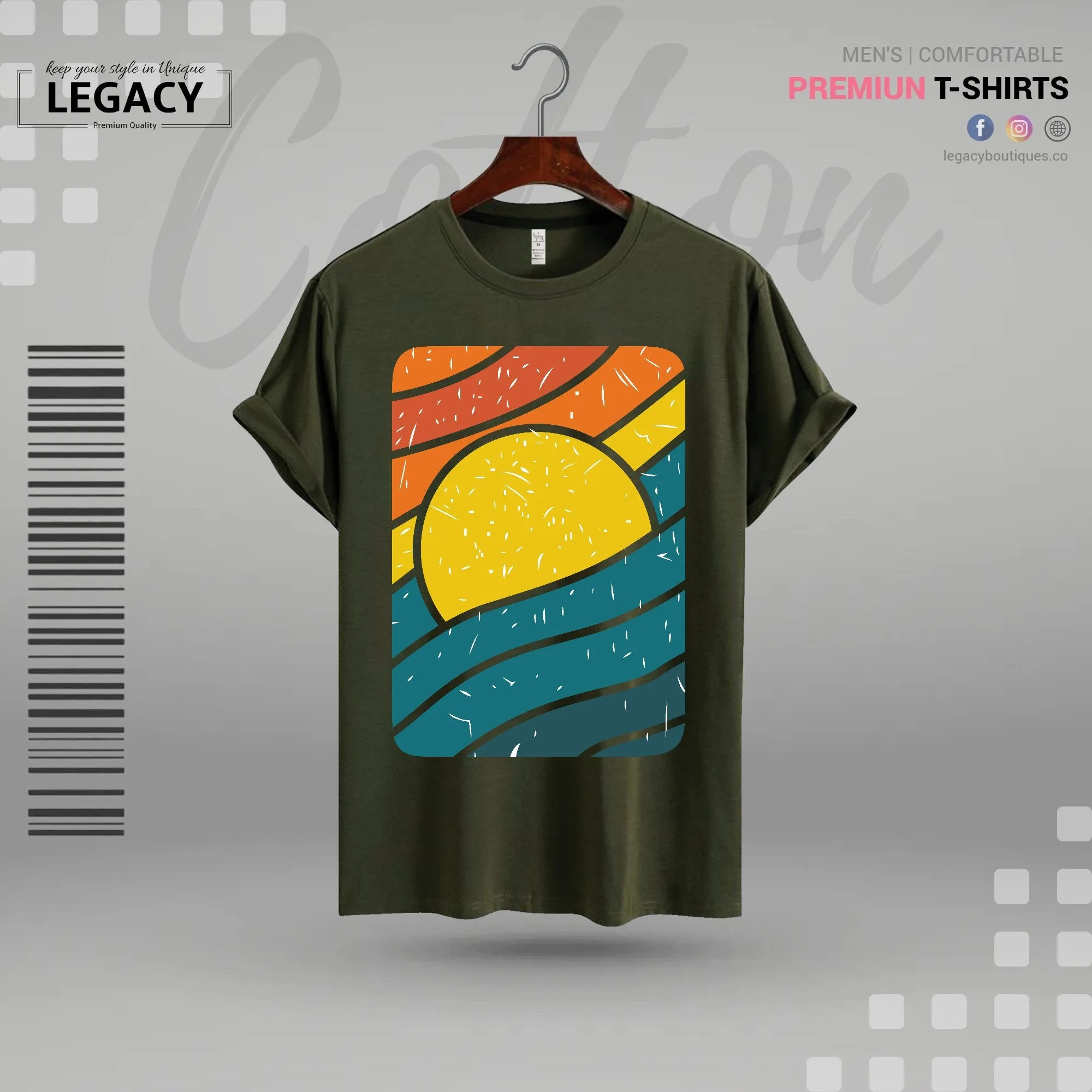Sunset Mens Cotton T Shirt