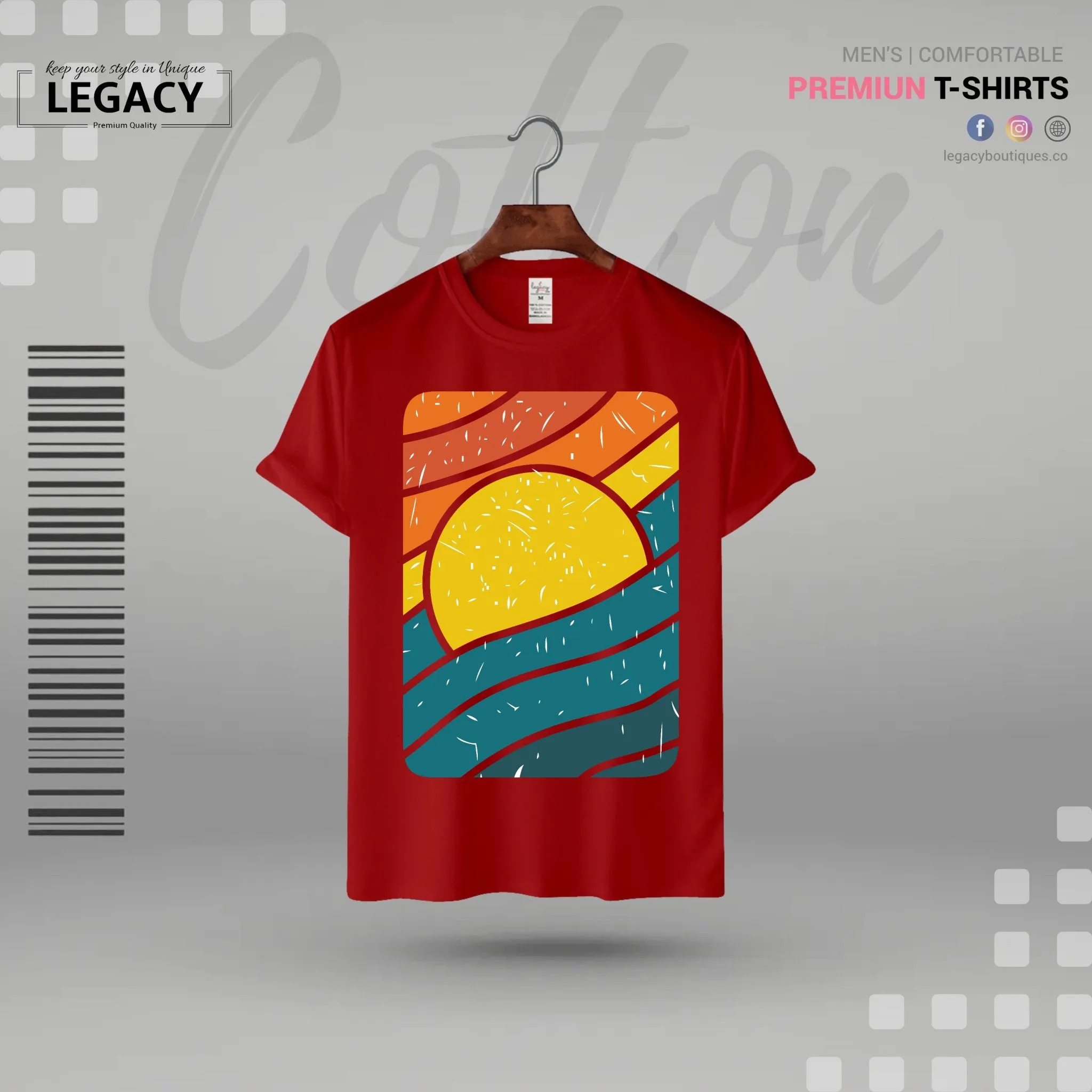 Sunset Mens Cotton T Shirt