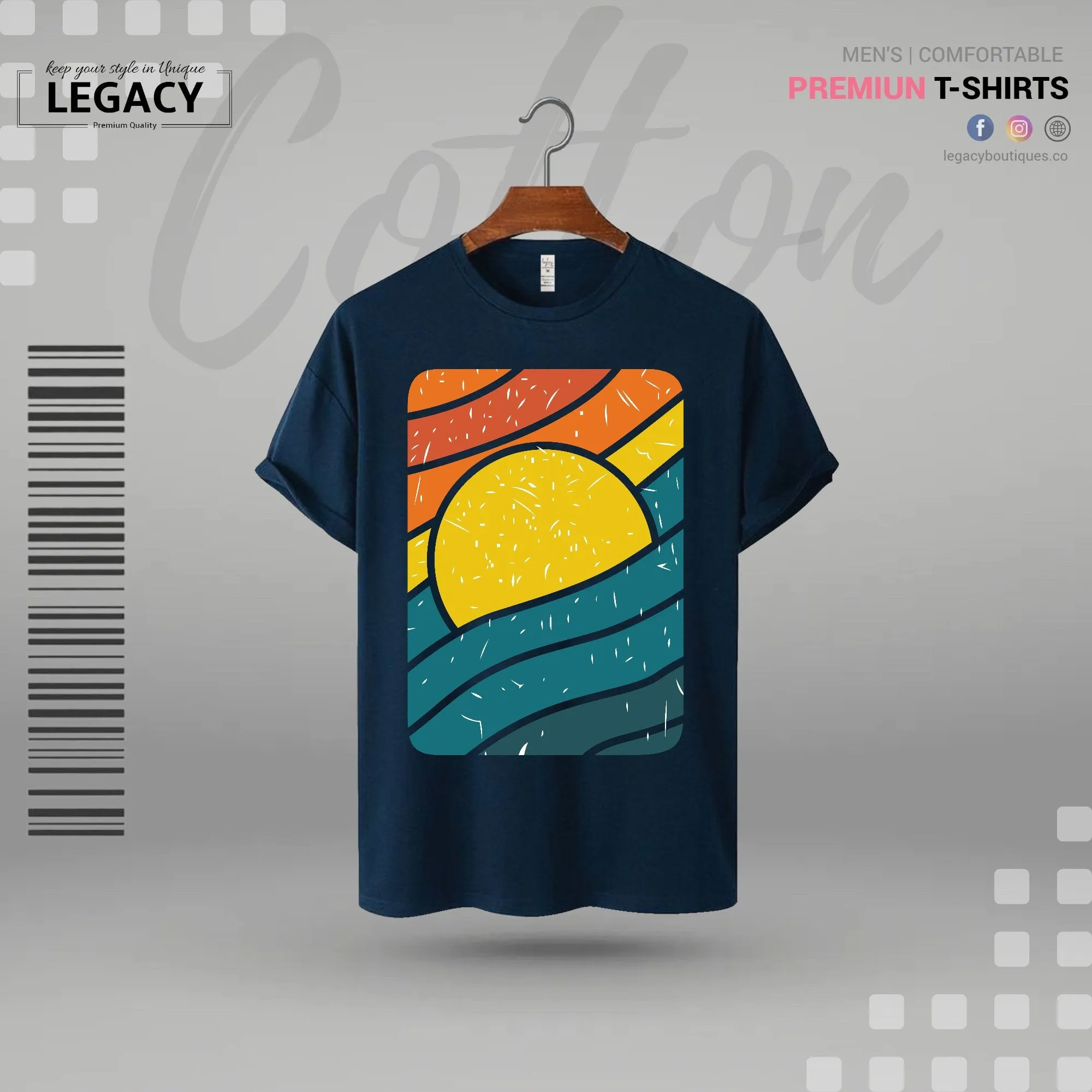 Sunset Mens Cotton T Shirt