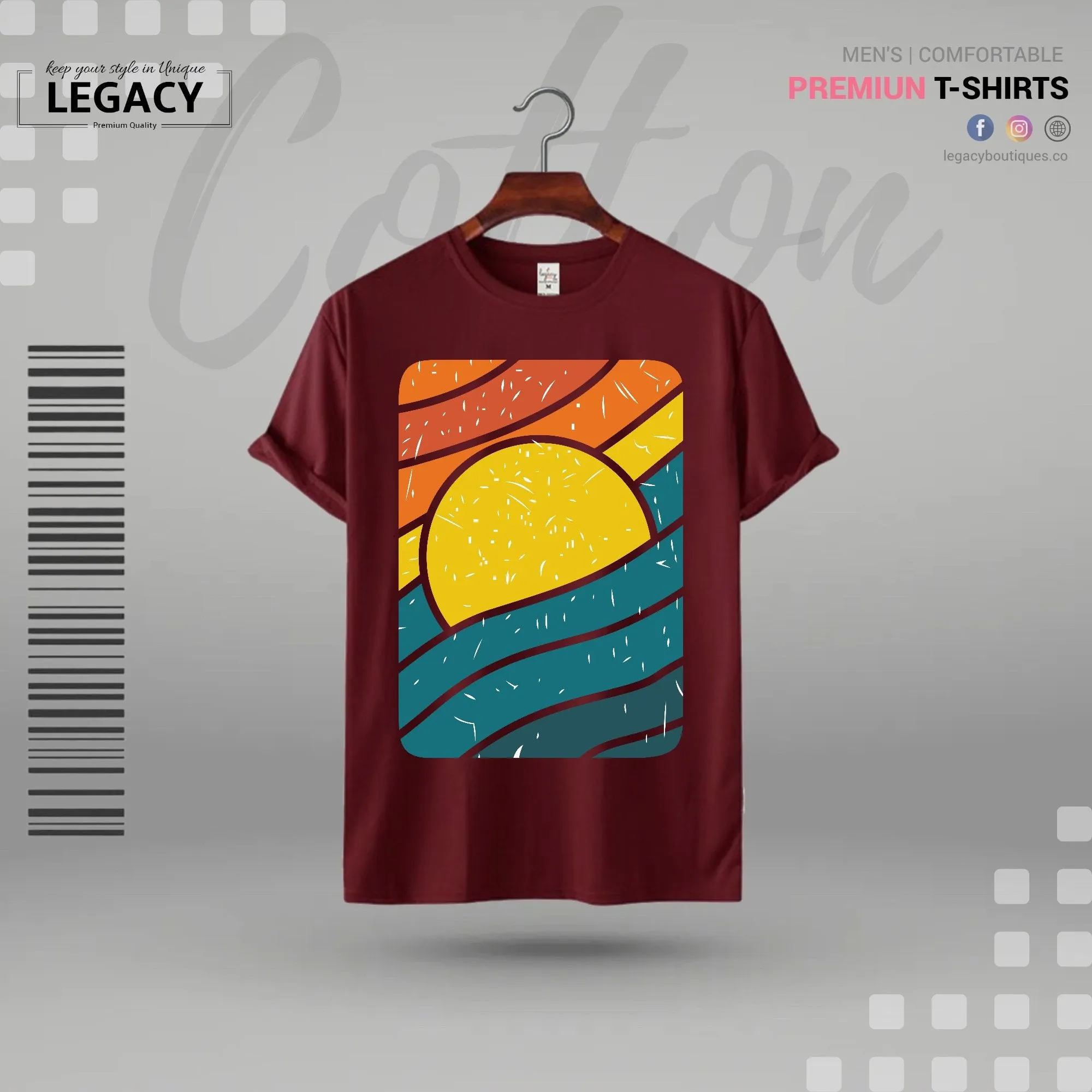 Sunset Mens Cotton T Shirt