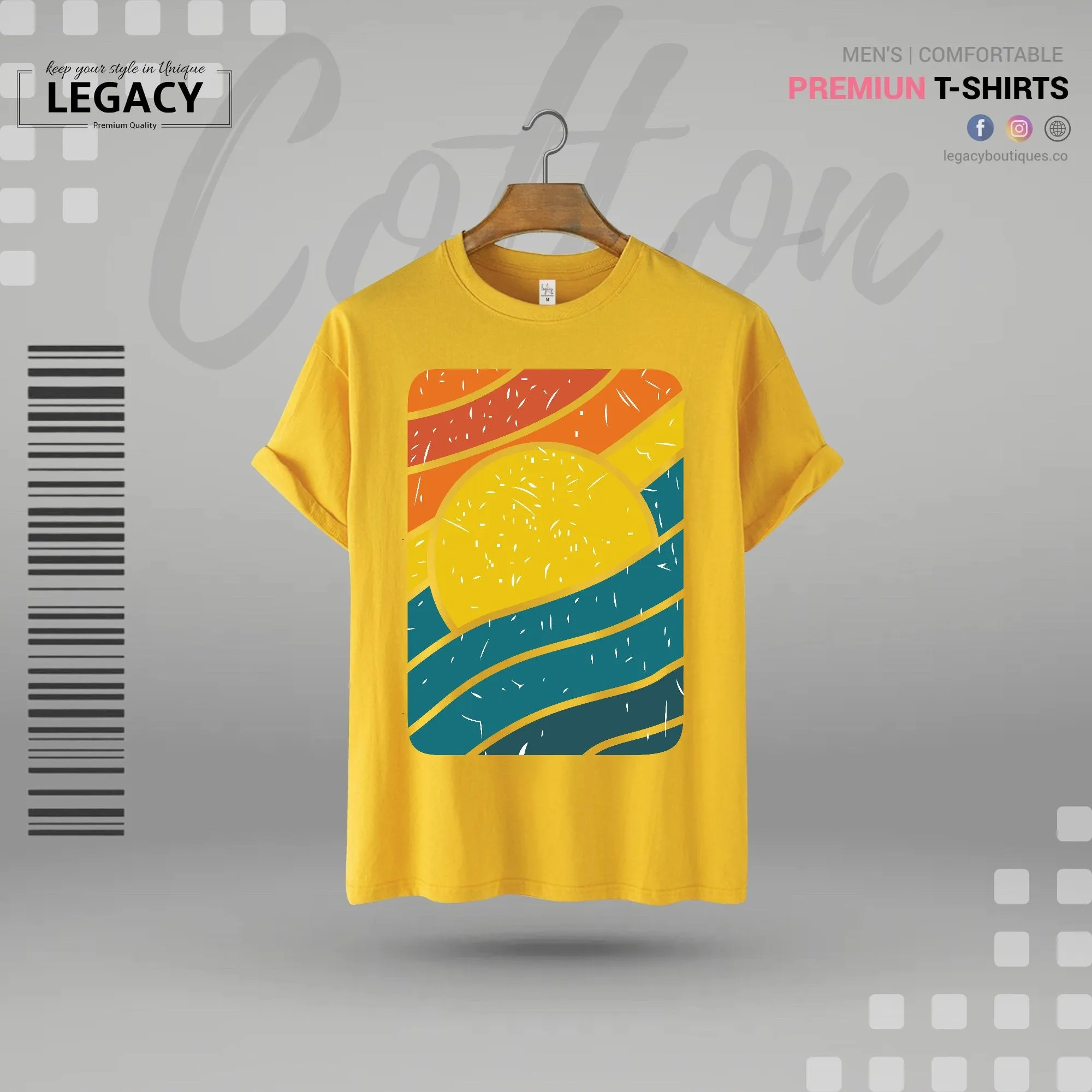 Sunset Mens Cotton T Shirt