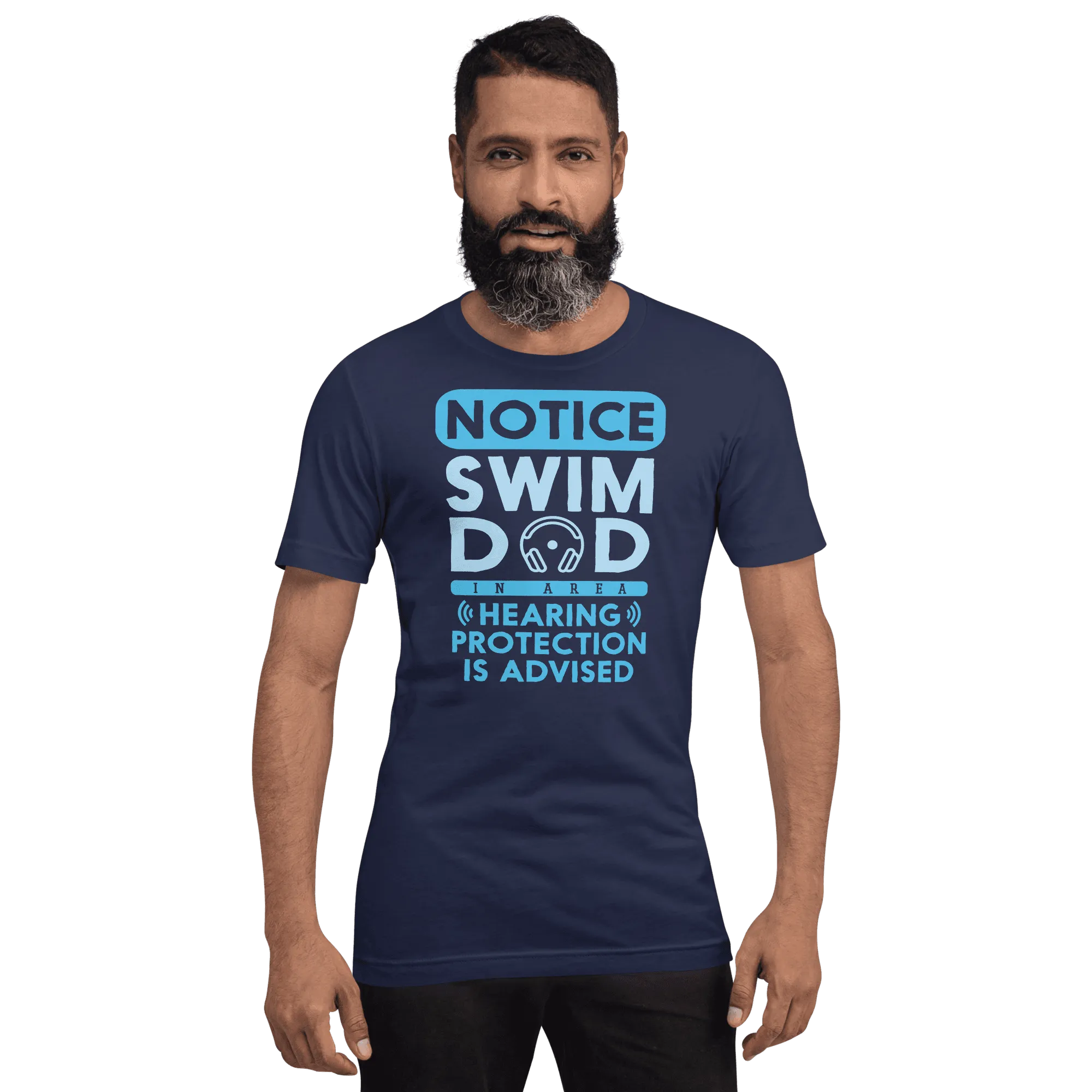 Swim Dad T Shirt Funny Hearing Protection Advised
