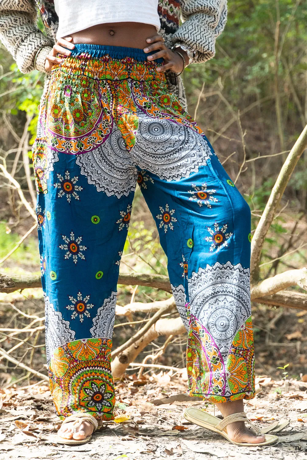 Teal Star Mandala Harem Pants