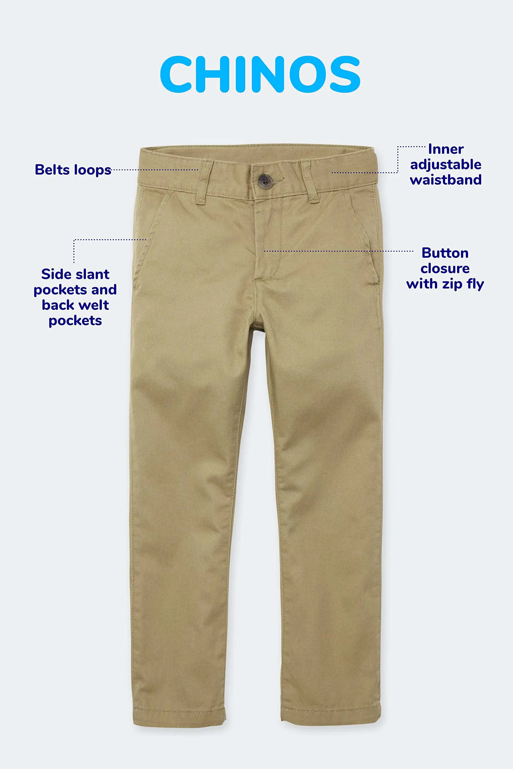 The Children's Place Baby Boys and Toddler Boys Skinny Chino Pants, FLAX, 9-12 MONTHS
