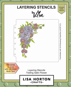 Trailing Satin Flower 6X6 Layering Stencils