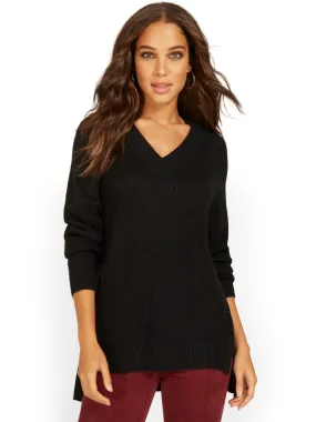 V-Neck Tunic Sweater