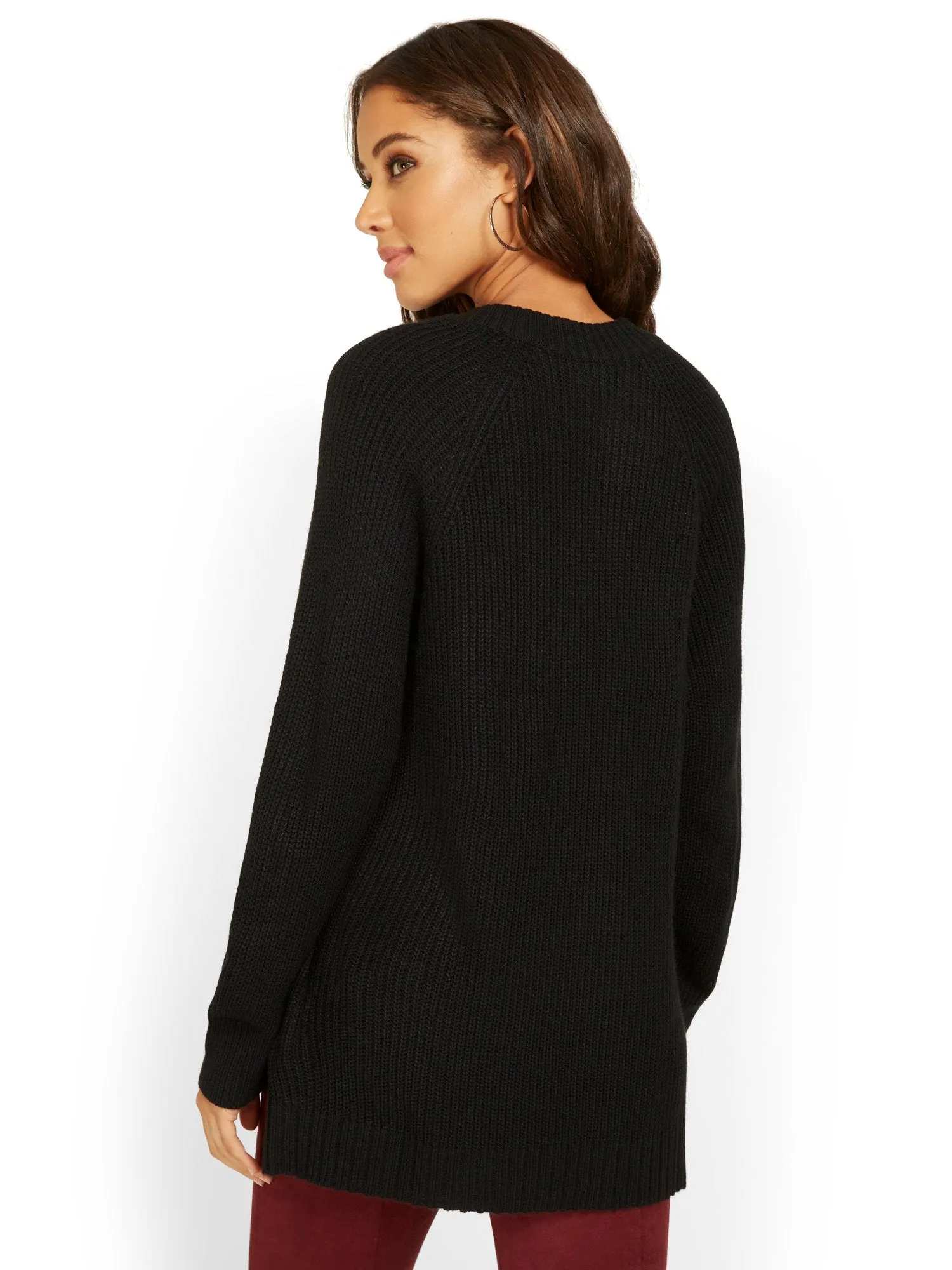 V-Neck Tunic Sweater
